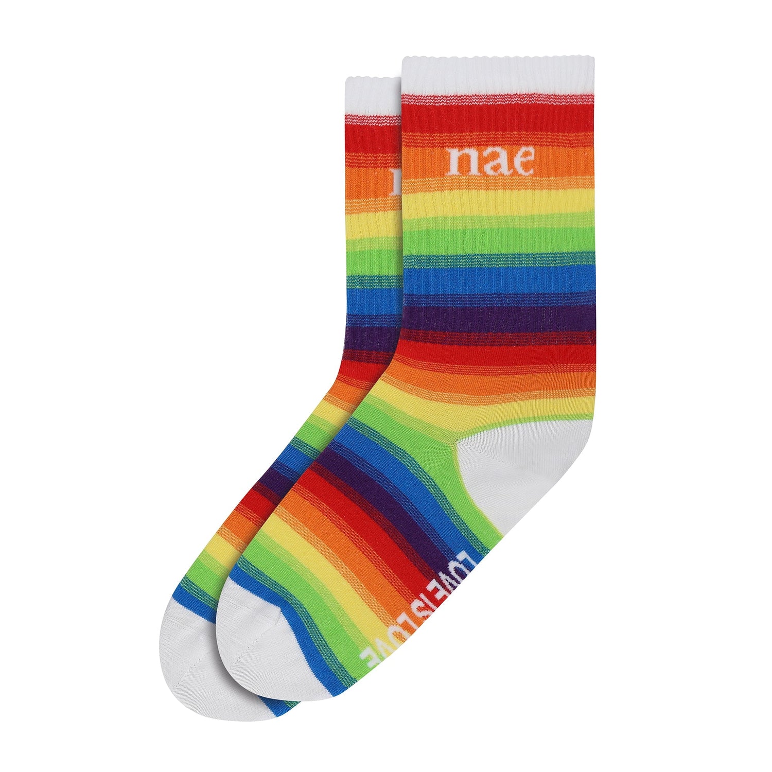 Colourful sustainable rainbow socks made from eco-friendly materials