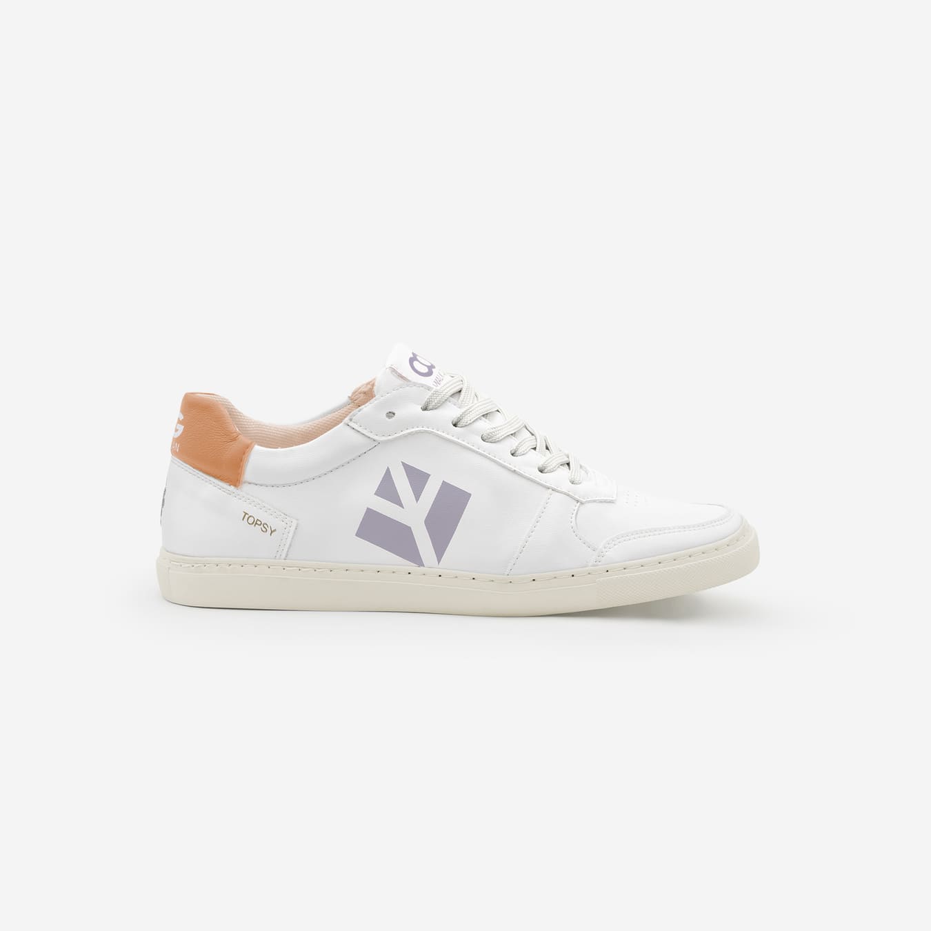 Baskets sneakers végan et écologique cuir végétal blanche violet - Topsy Cog