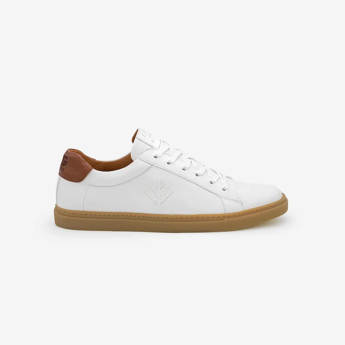 Sneakers baskets basses végan et écologique blanc marron - Winton Cog