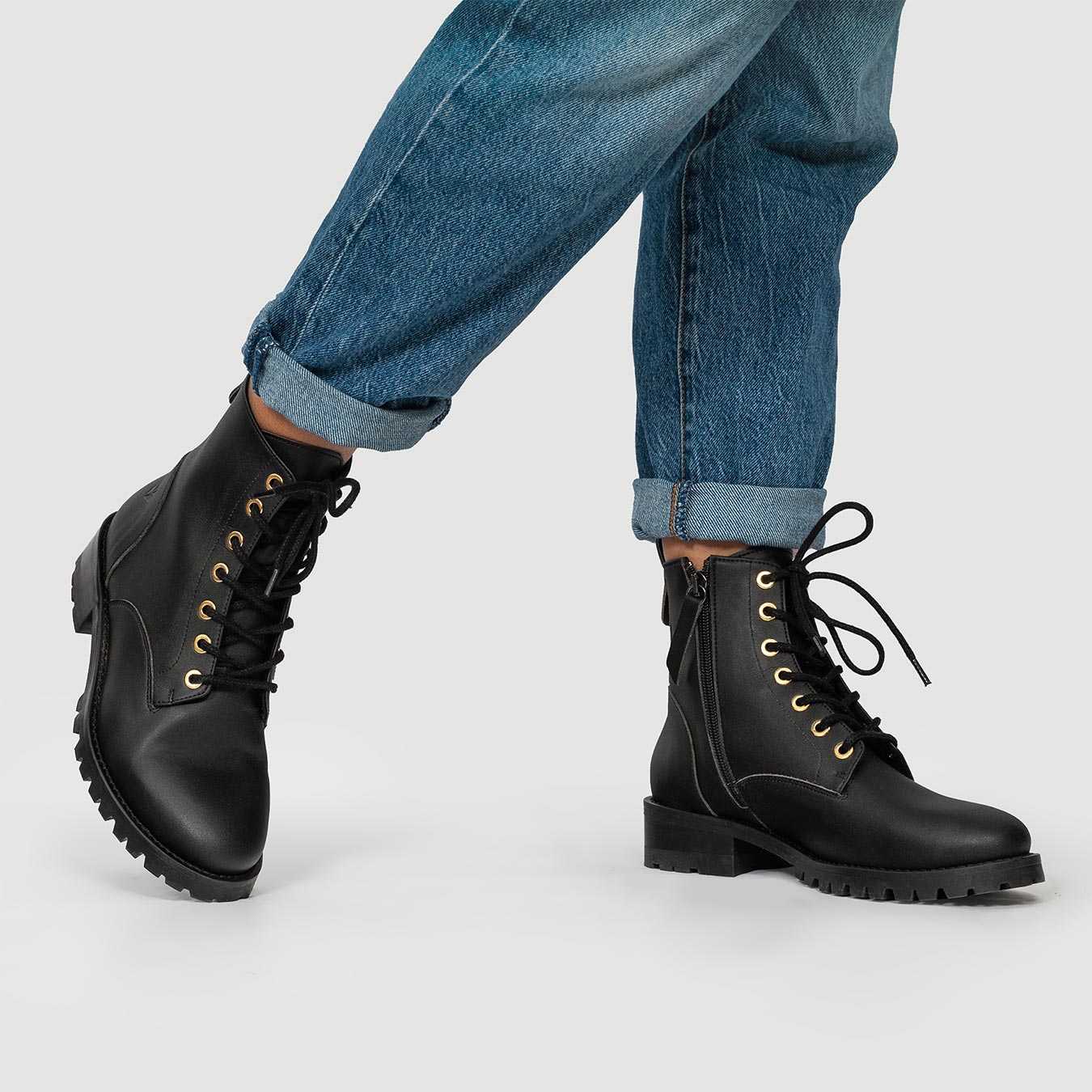 Athena - Schwarze Vegane Boots