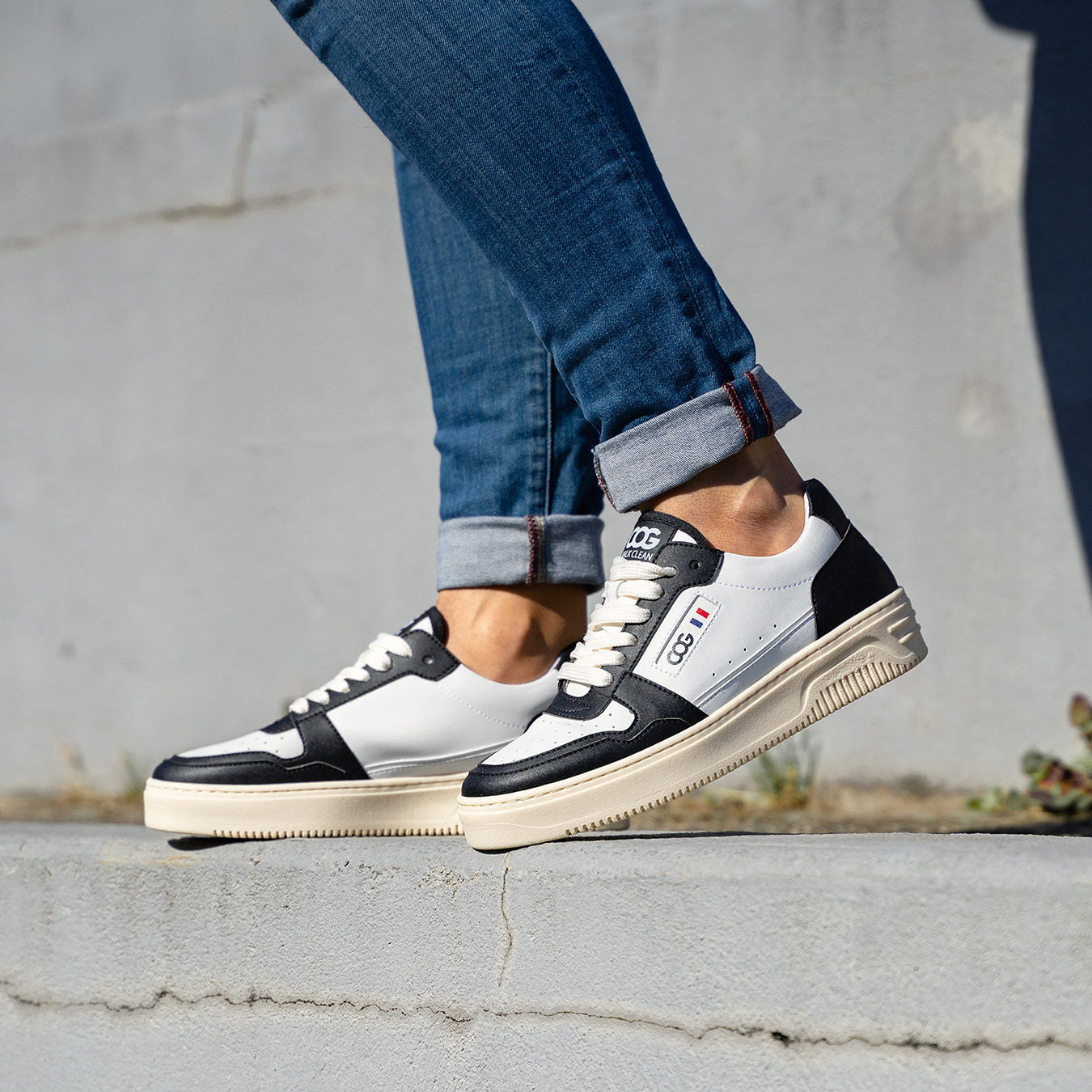 Able – Black & White Vegan Corn Sneaker