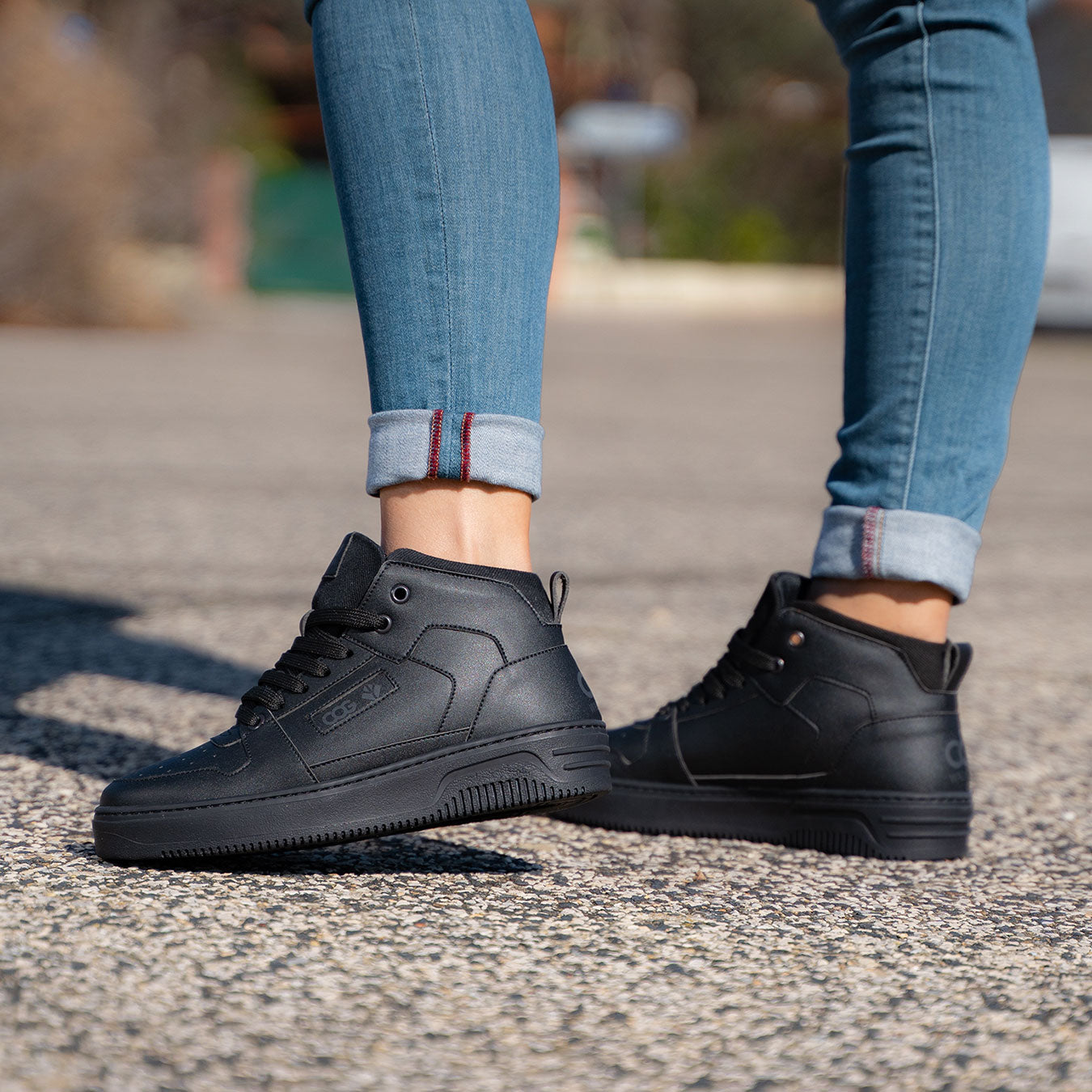 Baker - Schwarz | High-Top Sneaker aus Mais