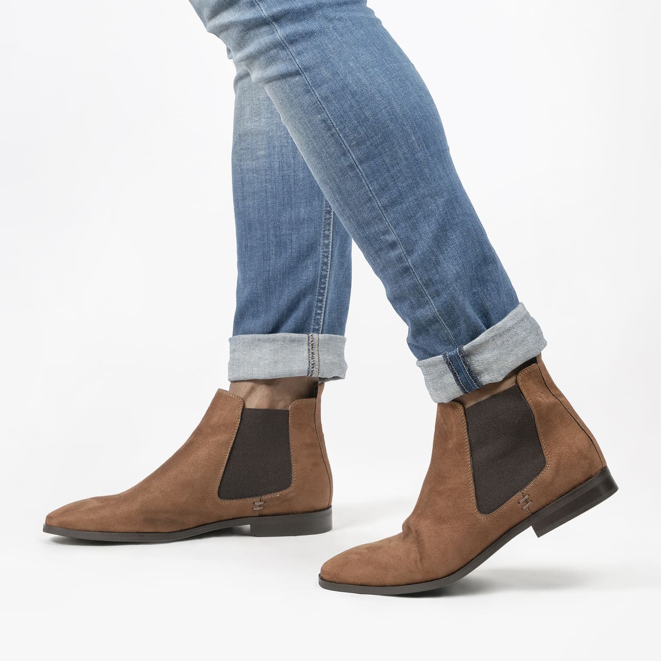 Alan Chelsea Boots - Braunes veganes Nubukleder