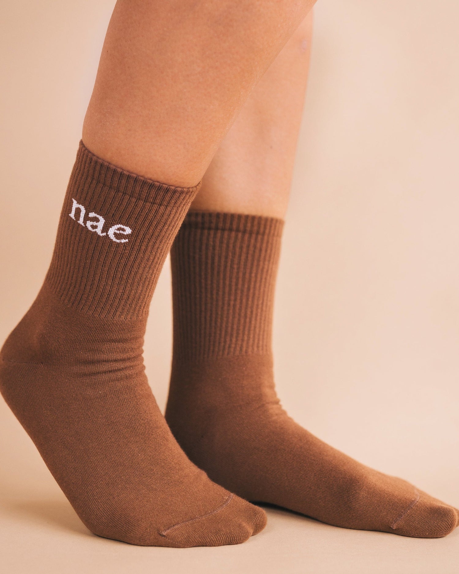 chocolate brown organic cotton socks from nae vegan shoes