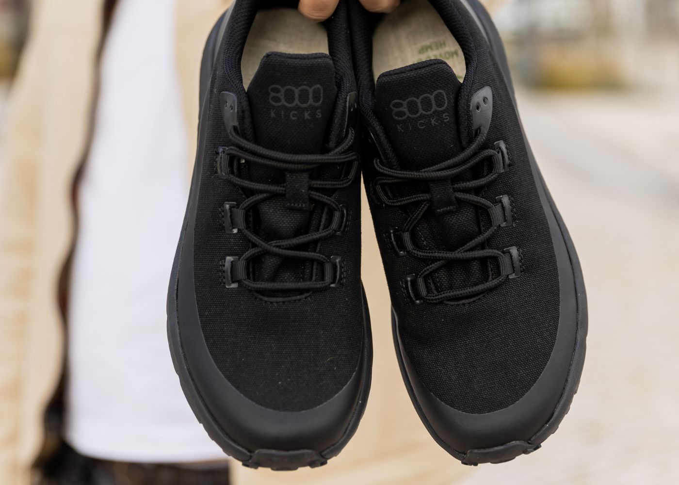 Trekker wasserdichte Hanfschuhe für Frauen in Schwarz