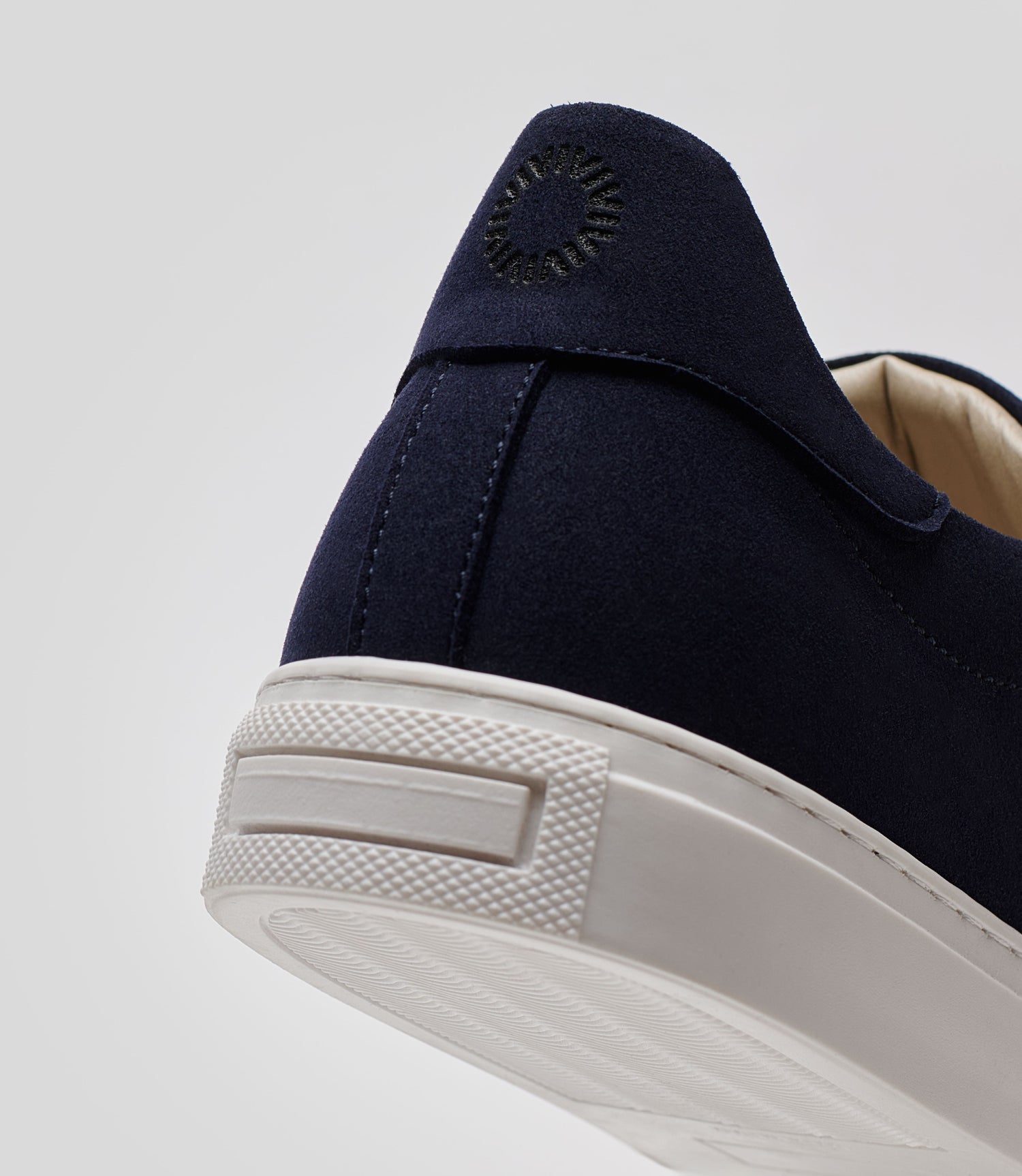 Blue vegan suede sneaker by Solari Milano, top view