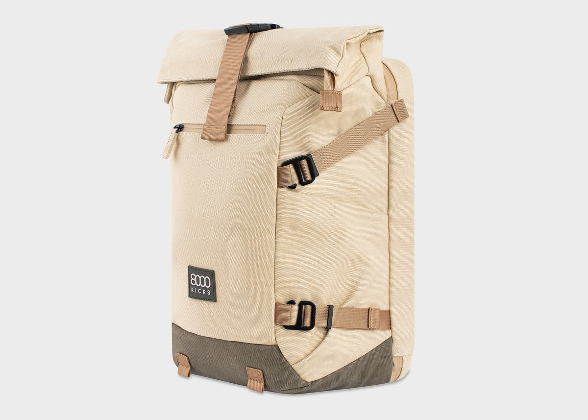 Nomad Hanf Rucksack in Beige & Grün