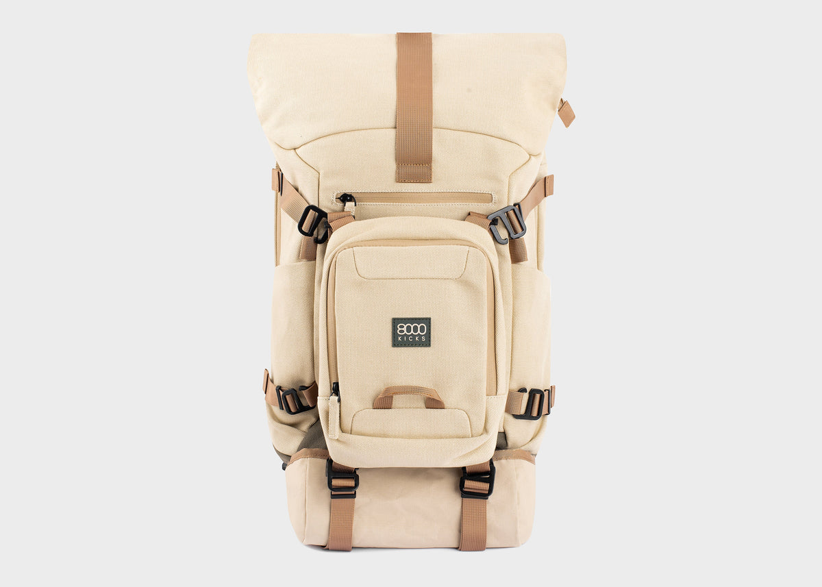 Nomad Hanf Rucksack in Beige & Grün