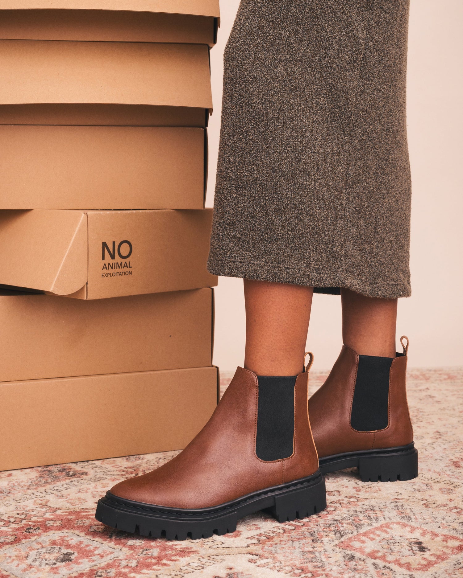 MOLLY Brown Vegan Chelsea Boots