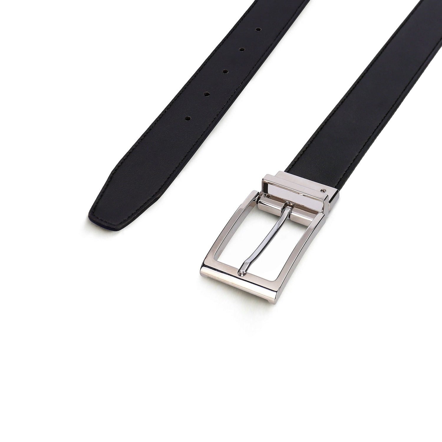 Men's reversible belt in vegan leather elegant formal dress adjustable