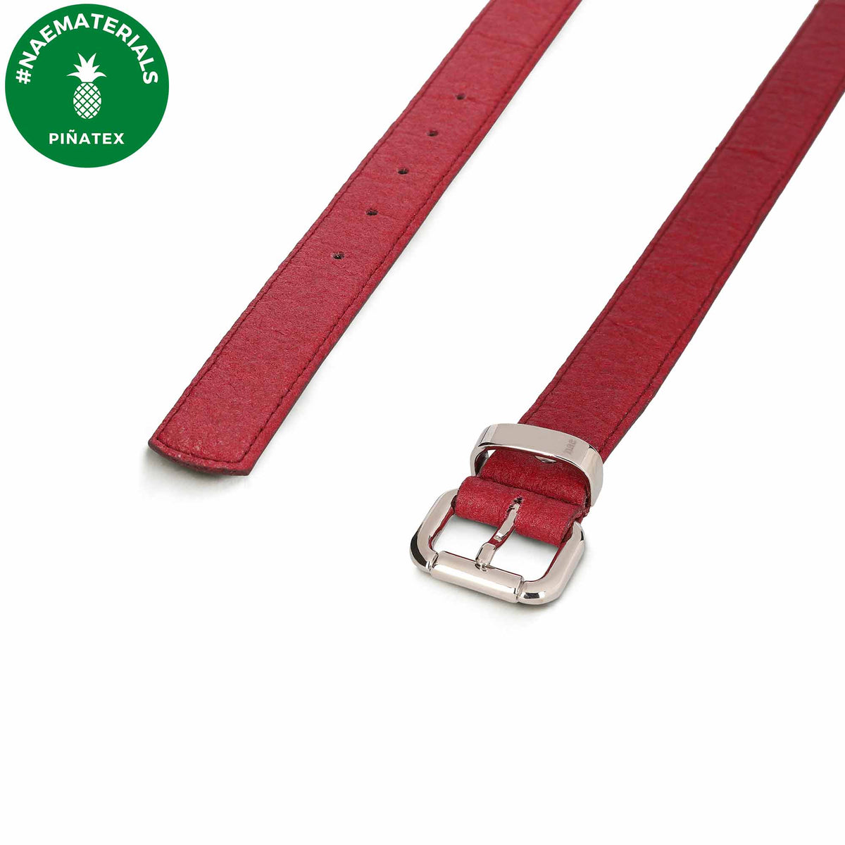 Belt Ordis - Roter Veganer Damengürtel aus Ananasleder – Produktansicht 2