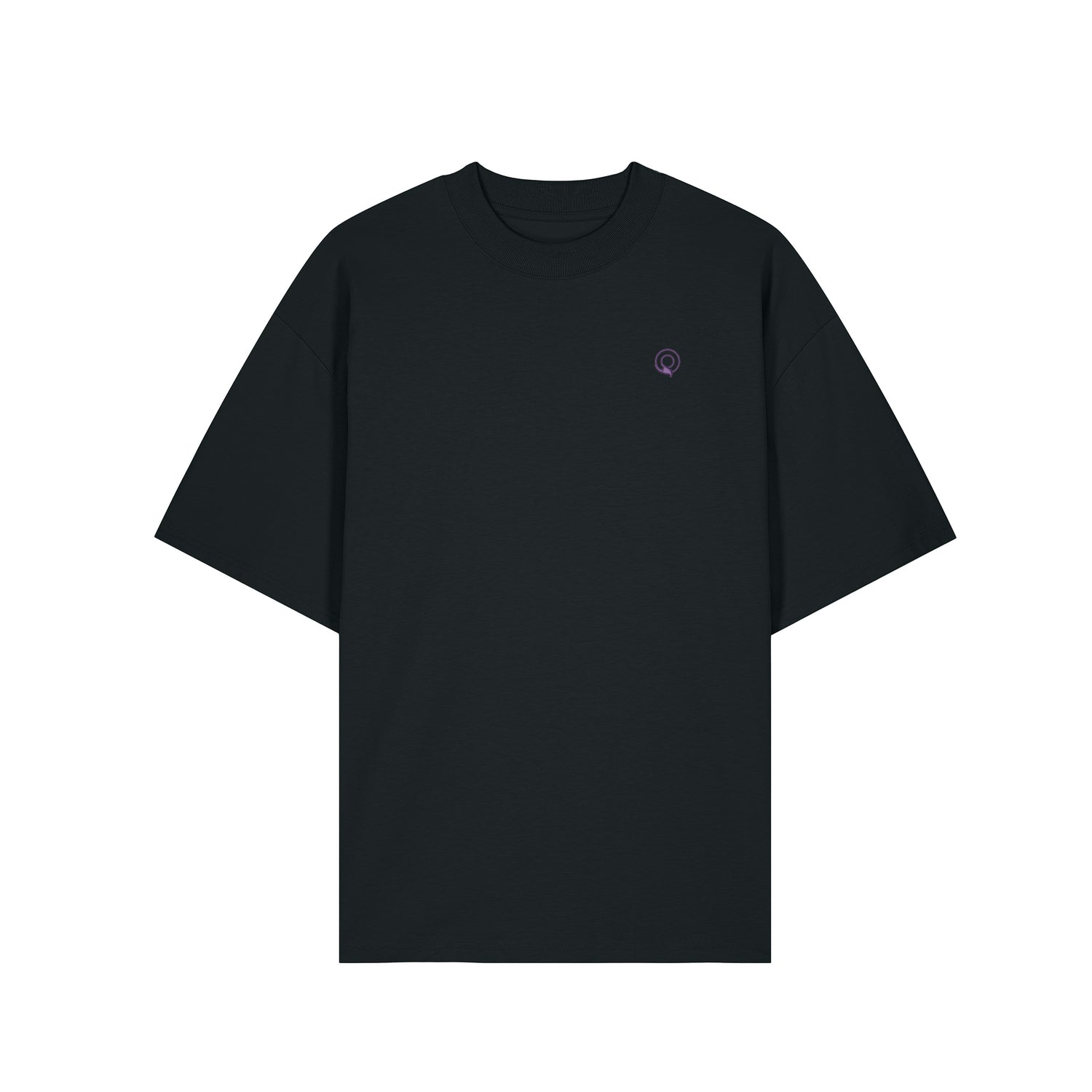 Front view of the black oversized unisex t-shirt – sustainable and ethically made fashion by New World Guardians.