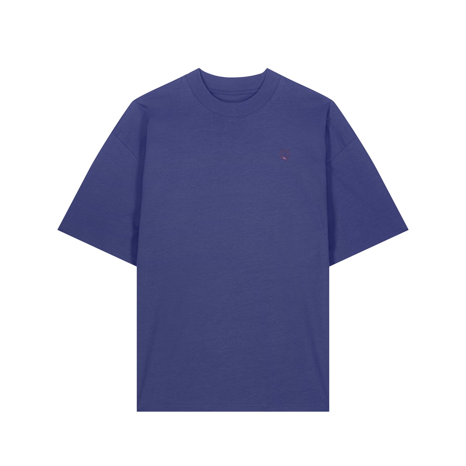 Front view of the dusk blue oversized unisex t-shirt – sustainable and ethically made fashion by New World Guardians.