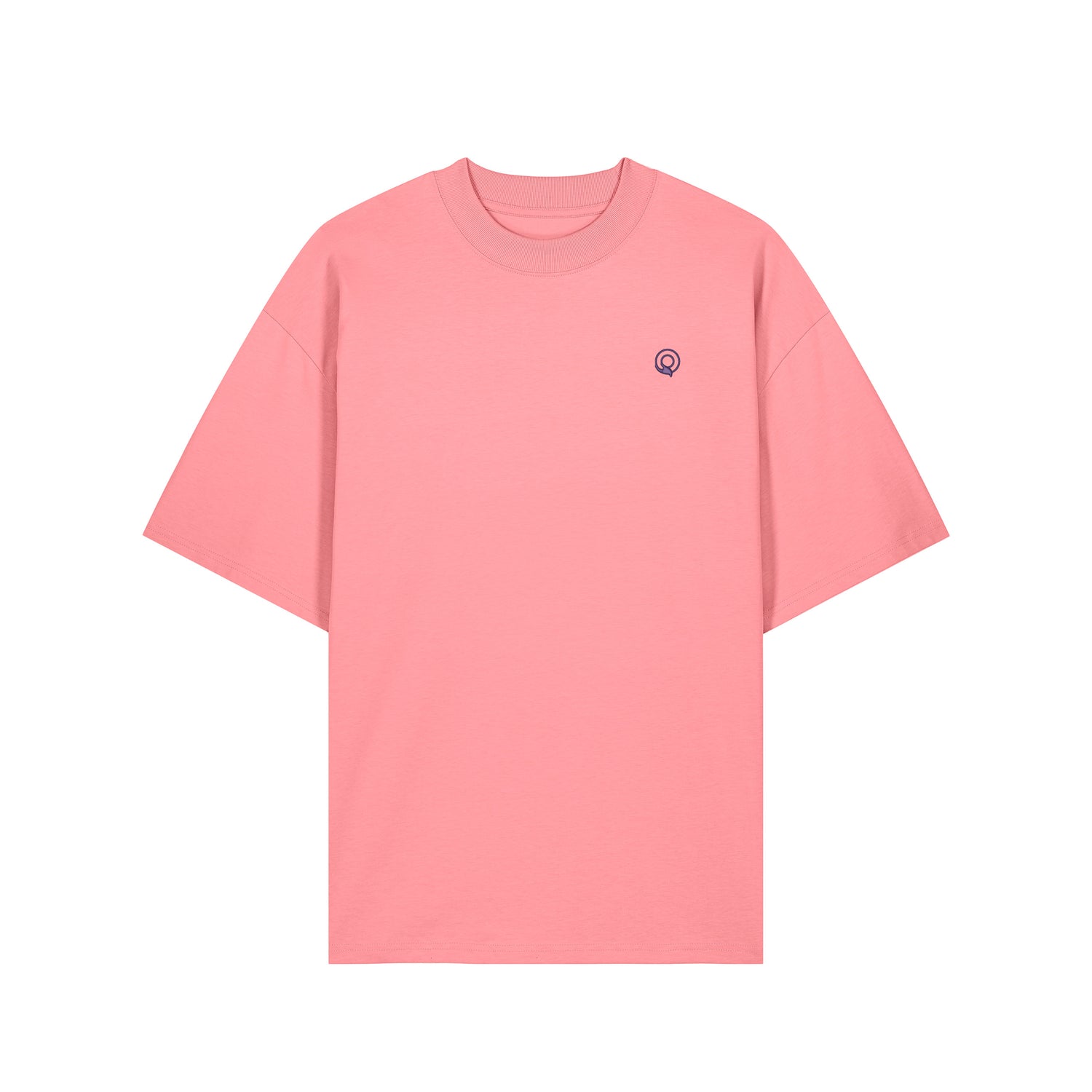 Front view of the pink joy oversized unisex t-shirt – sustainable and ethically made fashion by New World Guardians.
