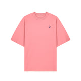 Front view of the pink joy oversized unisex t-shirt – sustainable and ethically made fashion by New World Guardians.