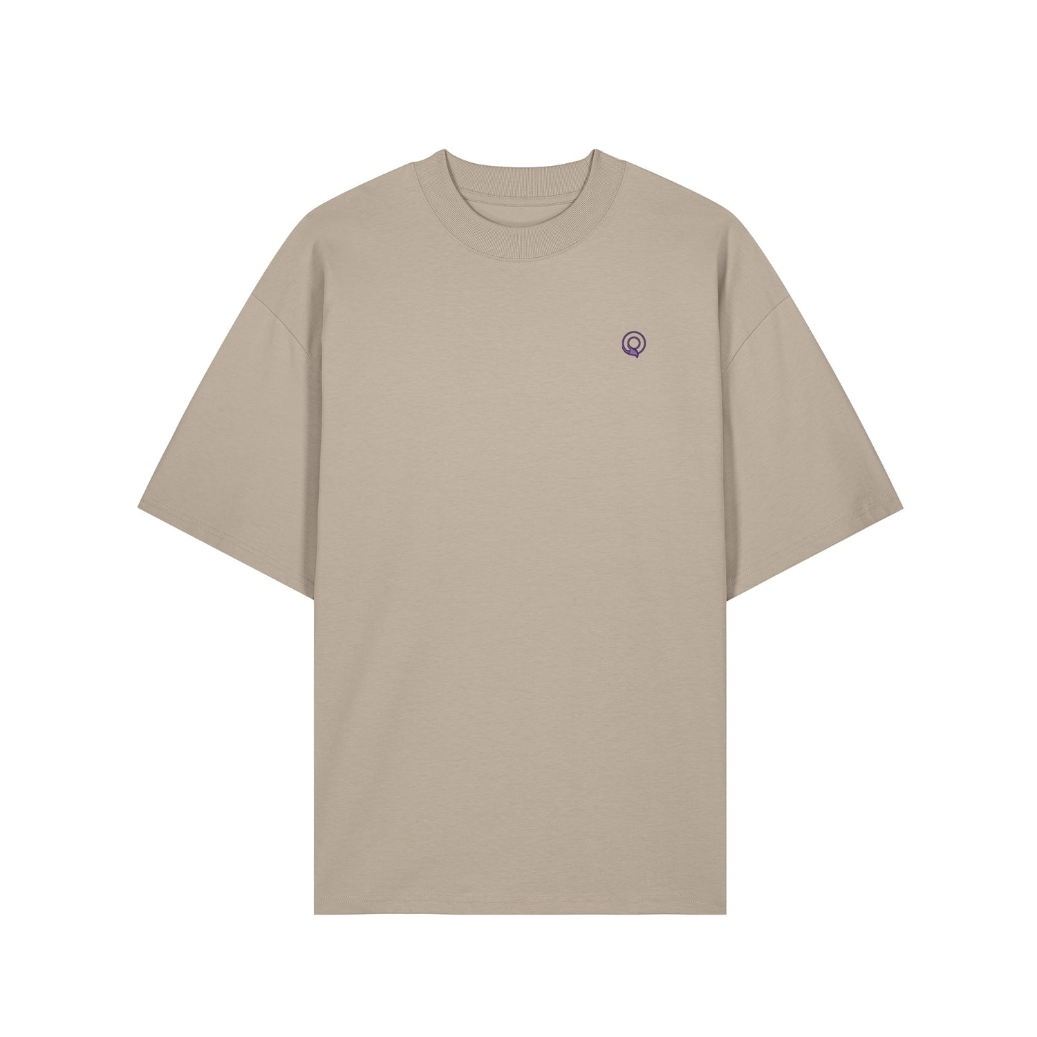 Front view of the stone oversized unisex t-shirt – sustainable and ethically made fashion by New World Guardians.