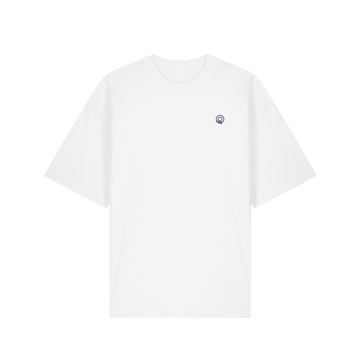 Front view of the white oversized unisex t-shirt – sustainable and ethically made fashion by New World Guardians.