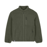 Sustainable recycled polyester sherpa jacket in green, anti-pilling finish, warm and durable NEW WORLD GUARDIANS design