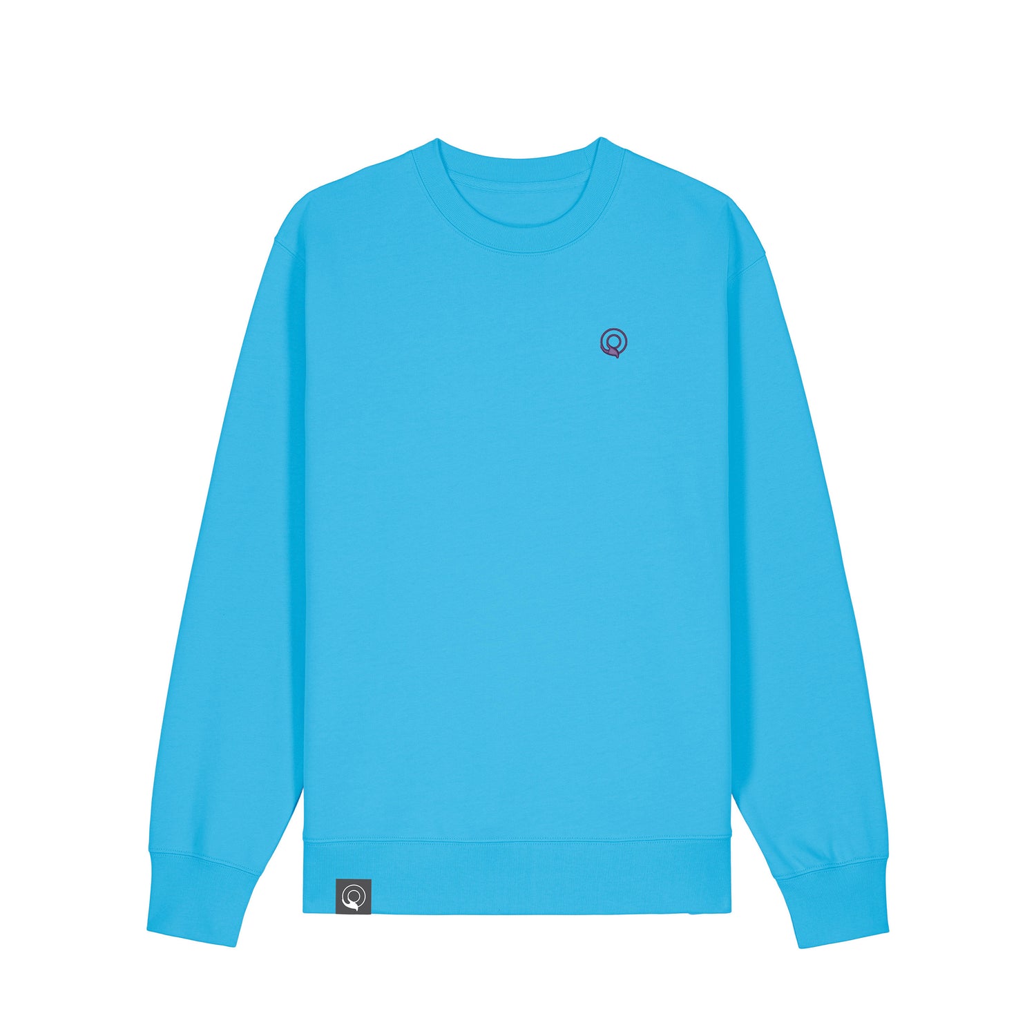 Bright Blue ethical fashion unisex sweater in organic cotton, vegan and cruelty-free, 20 versatile colors
