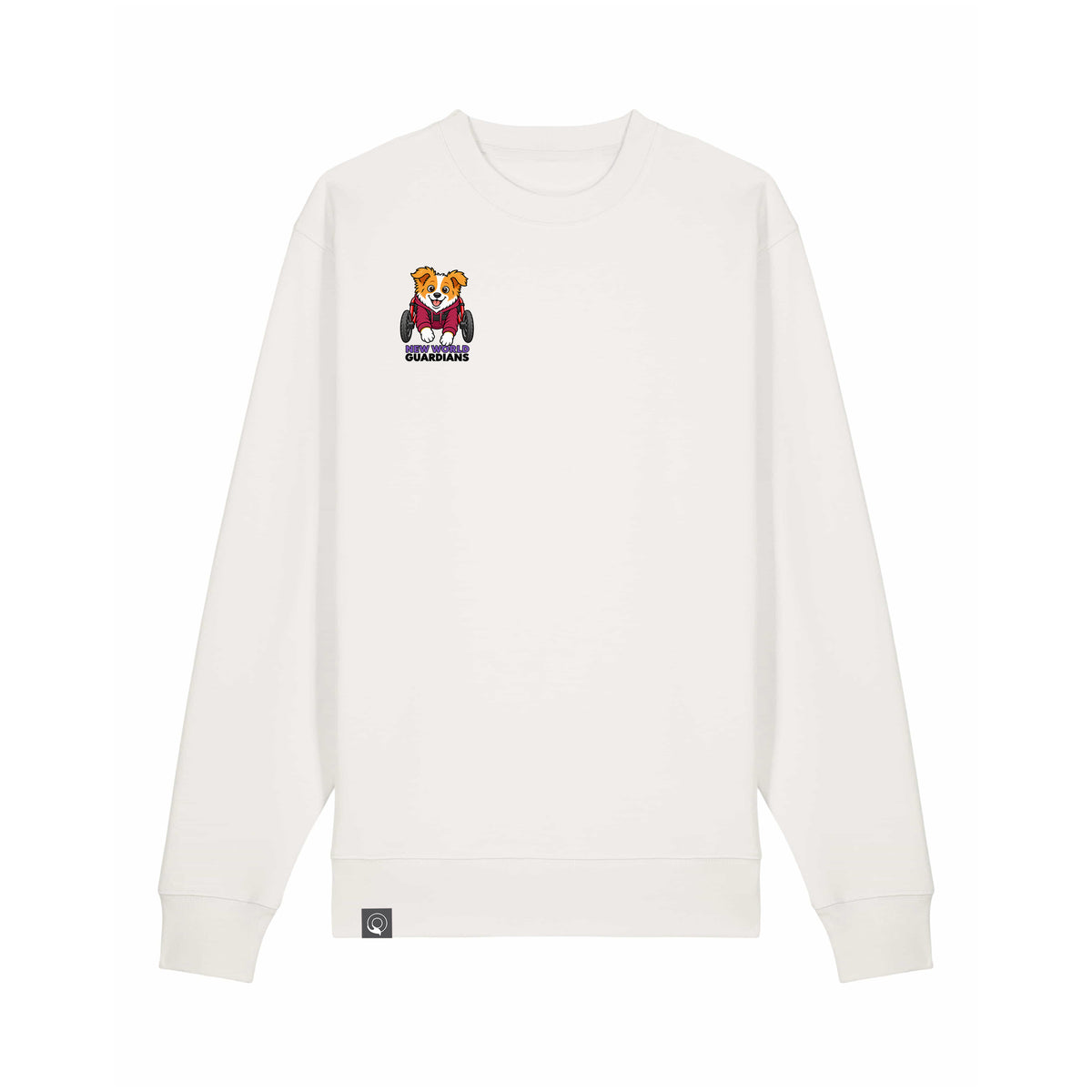 NEW WORLD GUARDIANS Kobold Guardians Unisex-Sweatshirt aus Bio-Baumwolle in Off-White – Vorderansicht