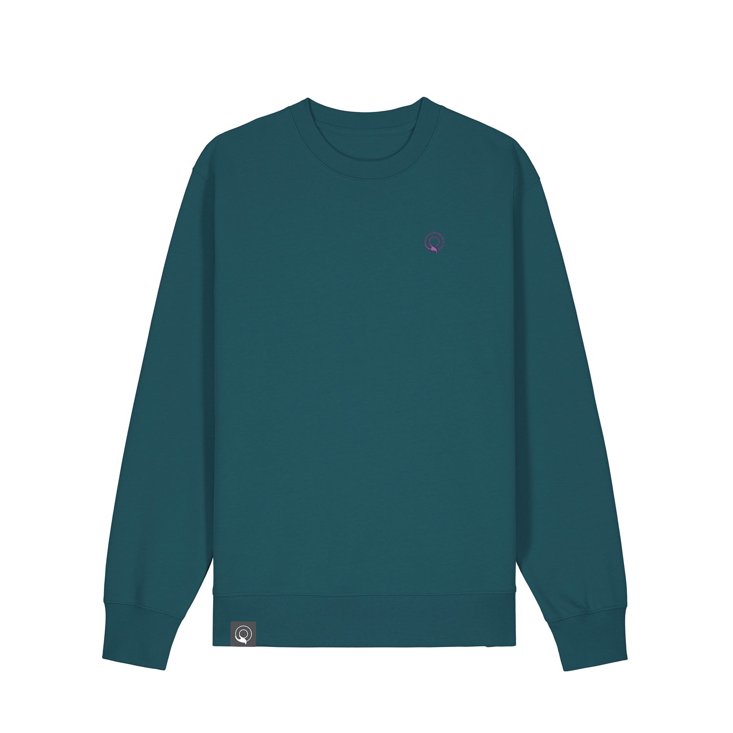 Türkiser zeitloser Unisex Pullover aus GOTS-zertifizierter Bio-Baumwolle, in 20 Farbtönen erhältlich