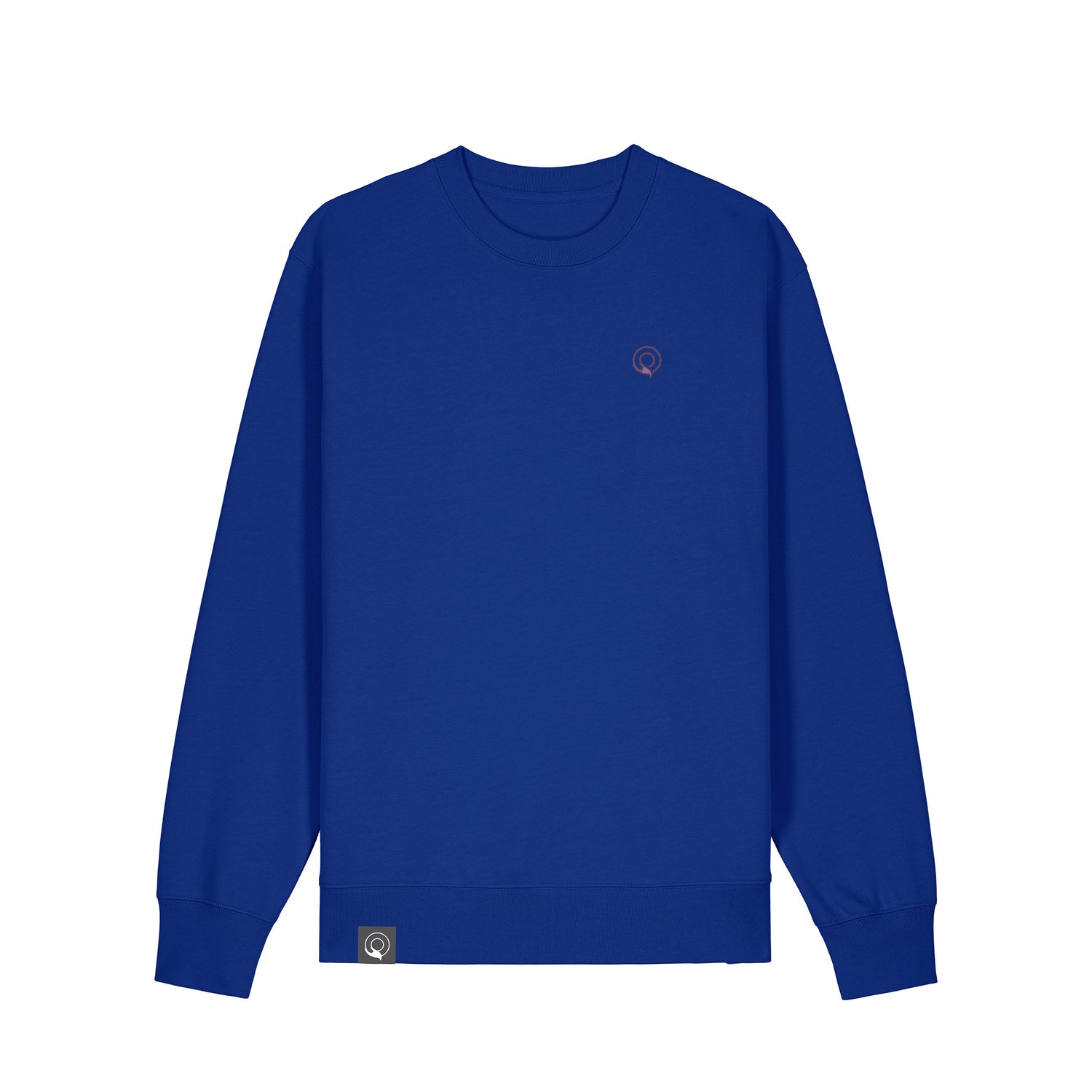 Blue vegan unisex sweater made from 100% organic cotton, eco-conscious sustainable clothing, 20 color options