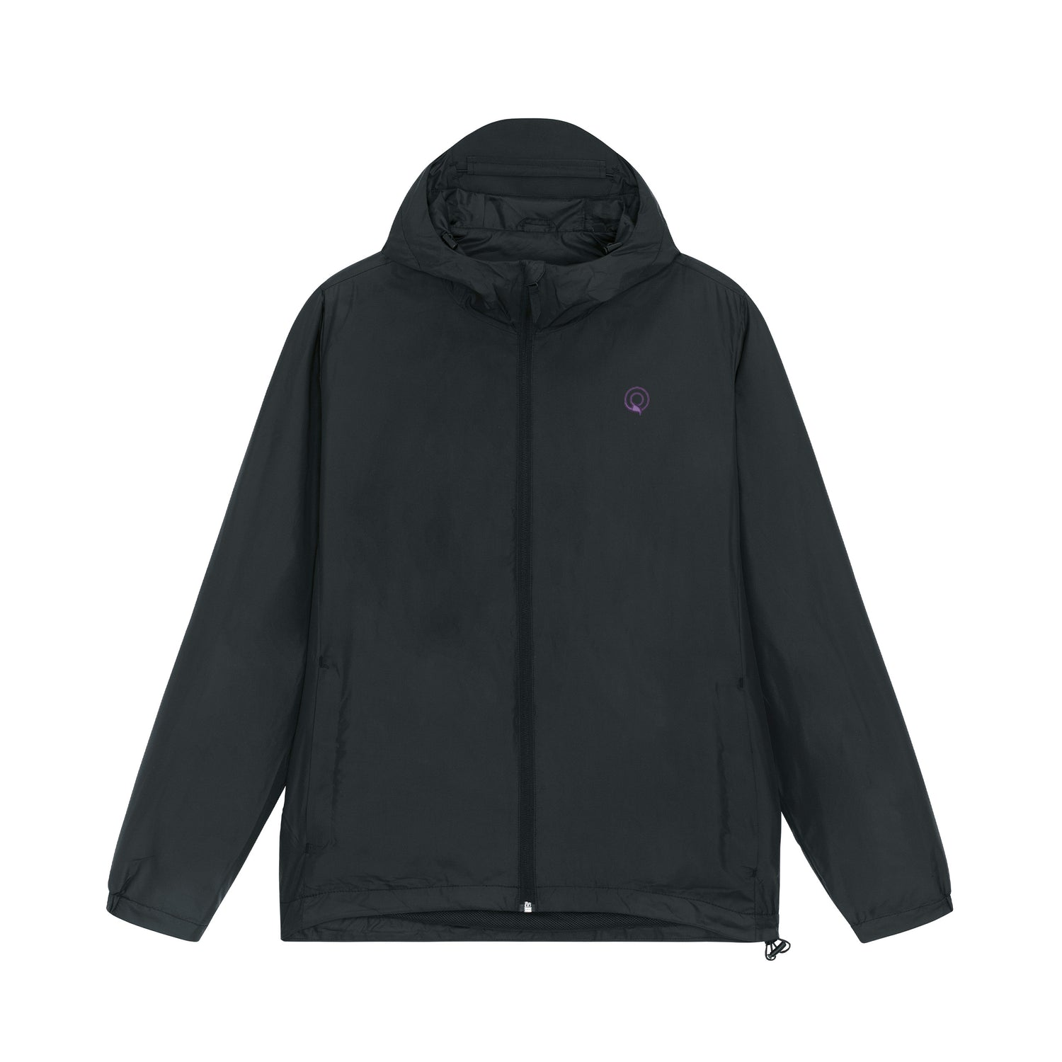 Black recycled polyester GUARDIAN multi-function jacket with zippered pockets, sustainable outdoor wear
