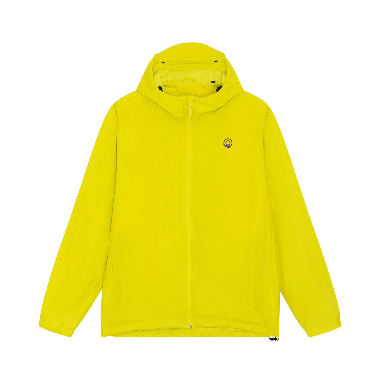 Gelbe unisex Outdoorjacke aus recyceltem Polyester, vielseitig, wetterfest, vegan und bewusst nachhaltig
