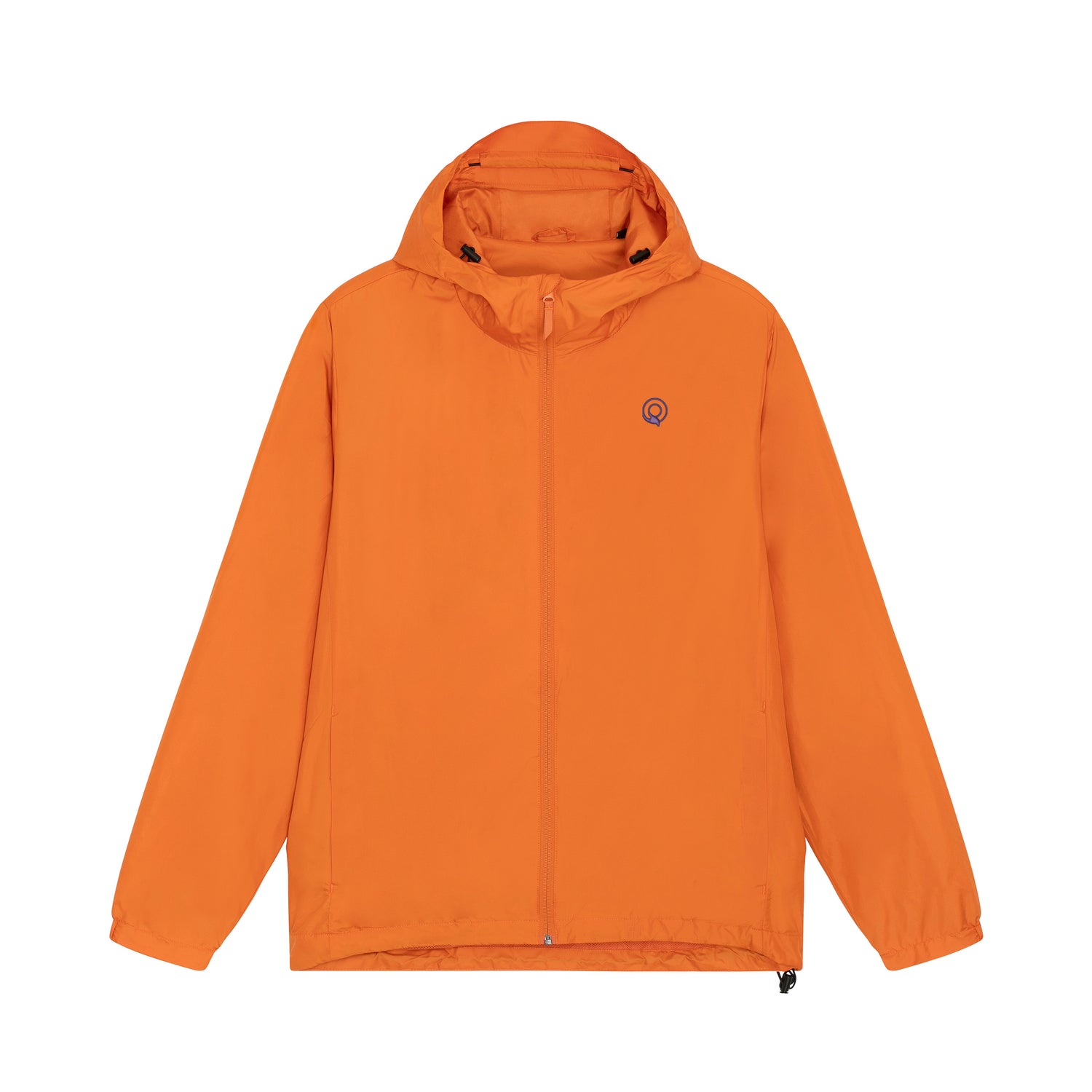 Orange multi-function jacket with visor hood and adjustable cuffs, eco-friendly outerwear, 10 colors available