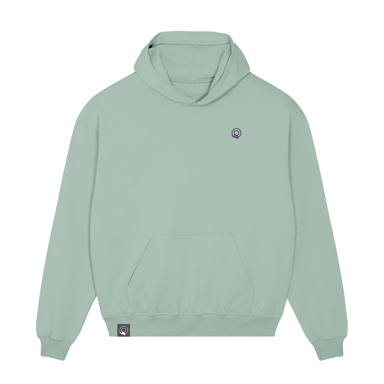 Aloe green vegan and cruelty-free hoodie in 100% organic cotton, sustainable everyday wear for men and women, 11 colors available