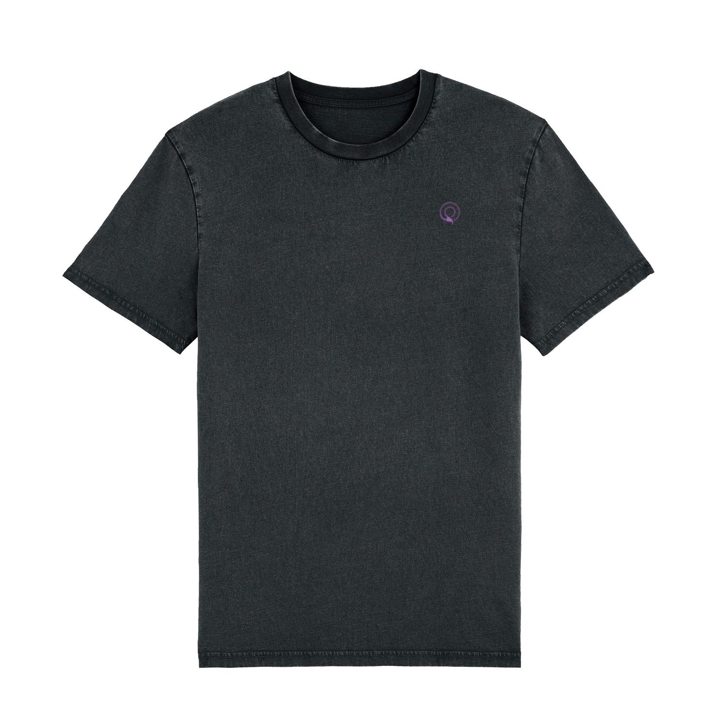 Front view of vintage-style black rock t-shirt made from sustainable organic cotton – eco-friendly fashion by New World Guardians