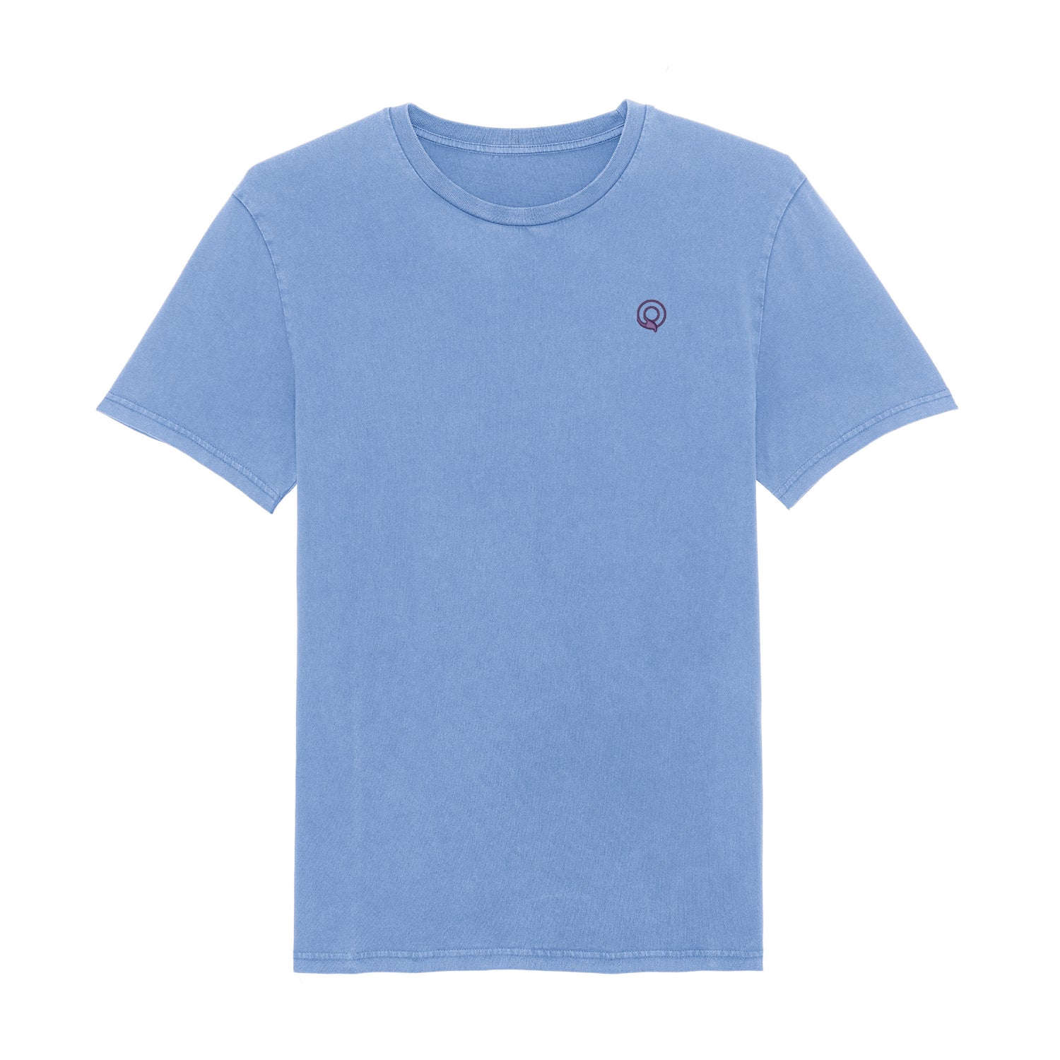 Front view of vintage-style swimmer blue t-shirt made from sustainable organic cotton – eco-friendly fashion by New World Guardians