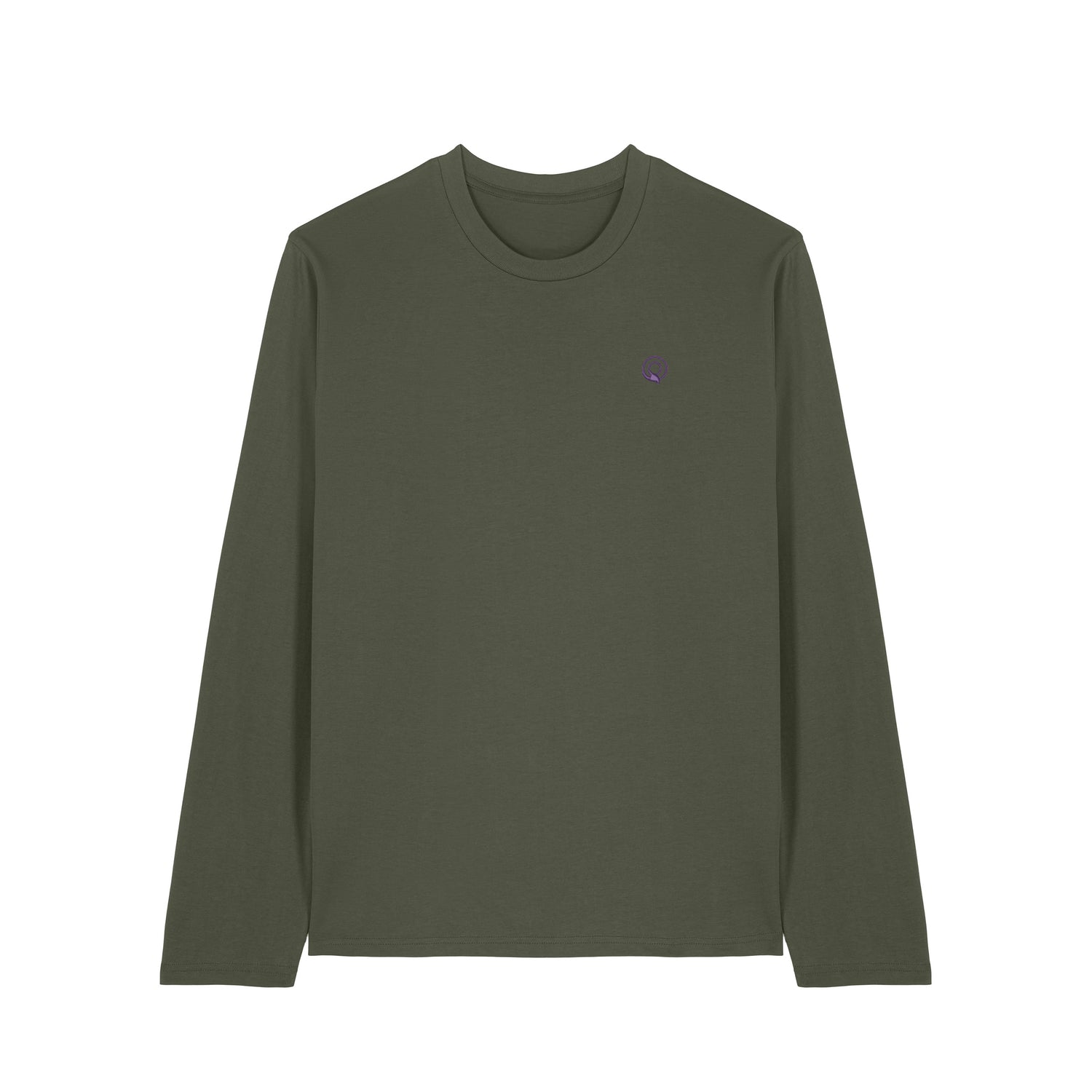 Front view of the khaki long sleeve shirt – sustainable and ethically made fashion by New World Guardians.