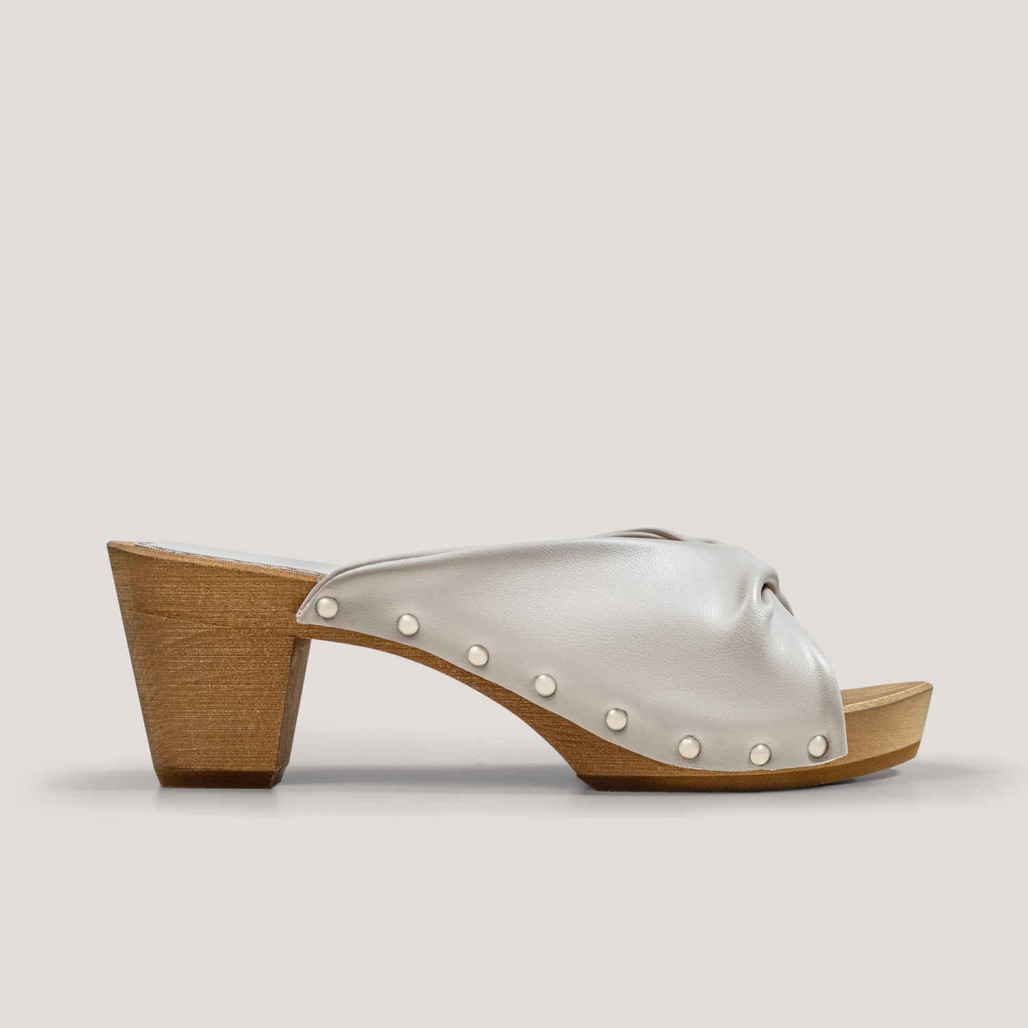 Vegane Traubenleder Clogs: creme