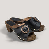 „Coconut shy” vegane Clogs aus Traubenleder