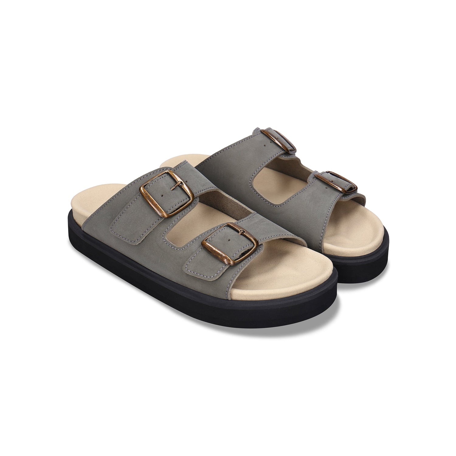 Sandalias veganas unisex dos tiras hebillas suela gruesa confort urbano