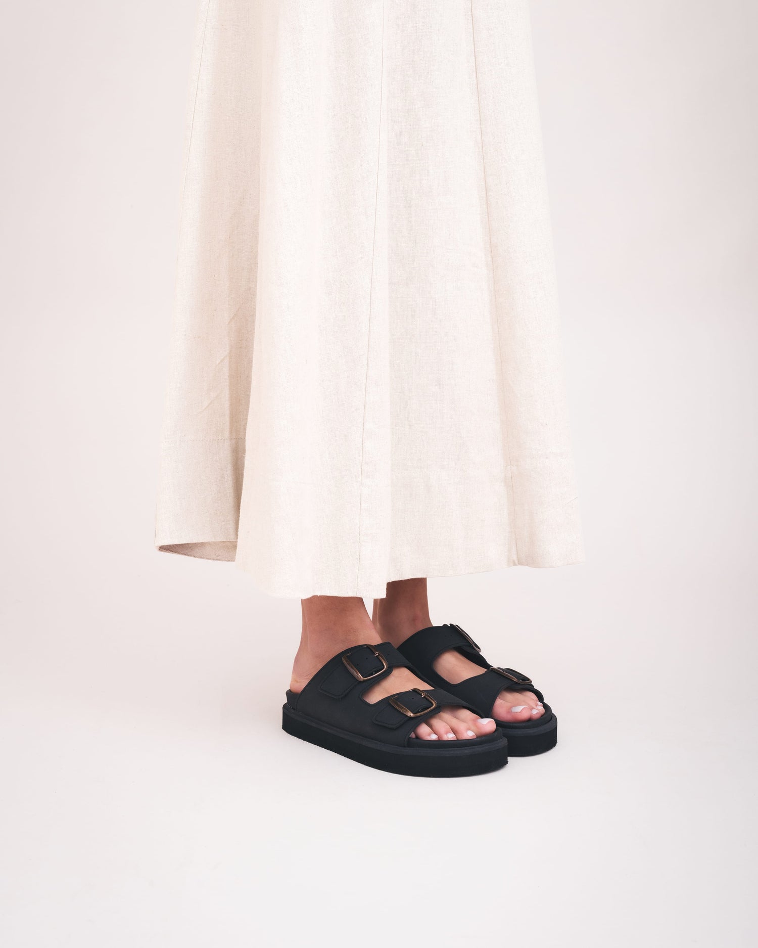 Vegan unisex sandalen dubbele banden dikke zool urban comfort