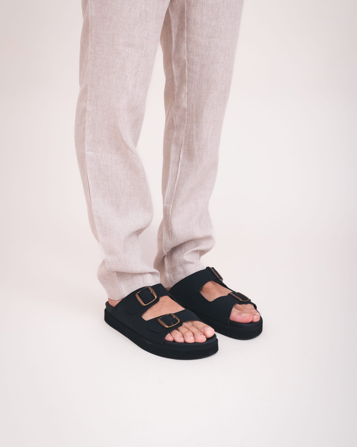 Veganska unisex sandaler dubbla remmar tjock sula urban komfort