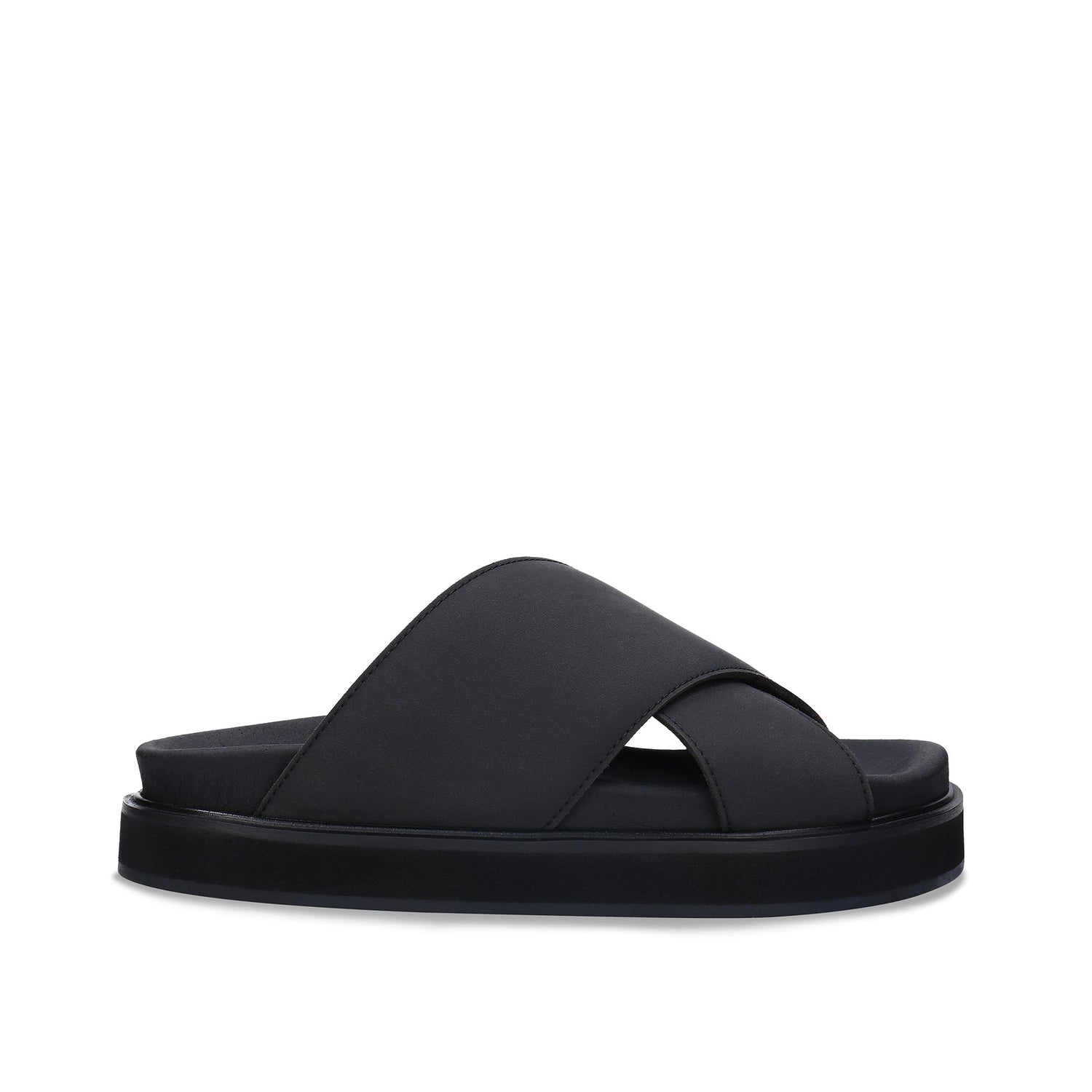 DAVU Black Vegan Sandals with Criss-Cross Straps