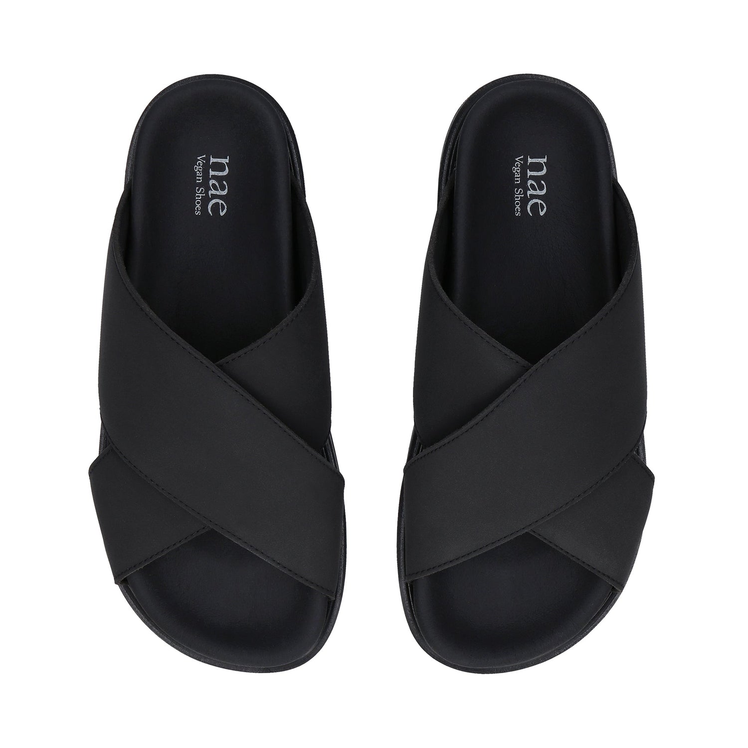 DAVU Schwarze Vegane Sandalen mit Criss-Cross-Design