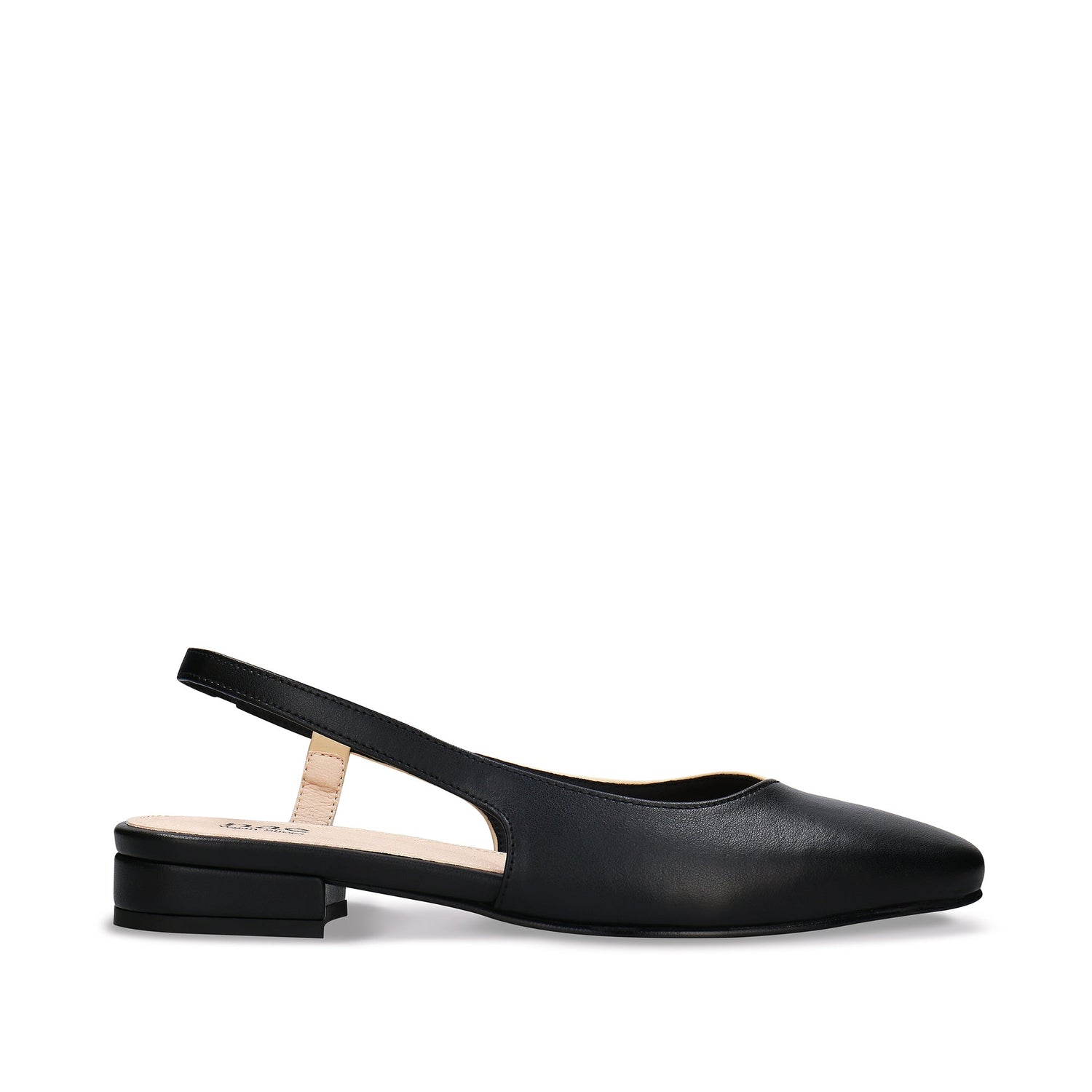 Women vegan flat slingback black beige apple skin ballerina sandal