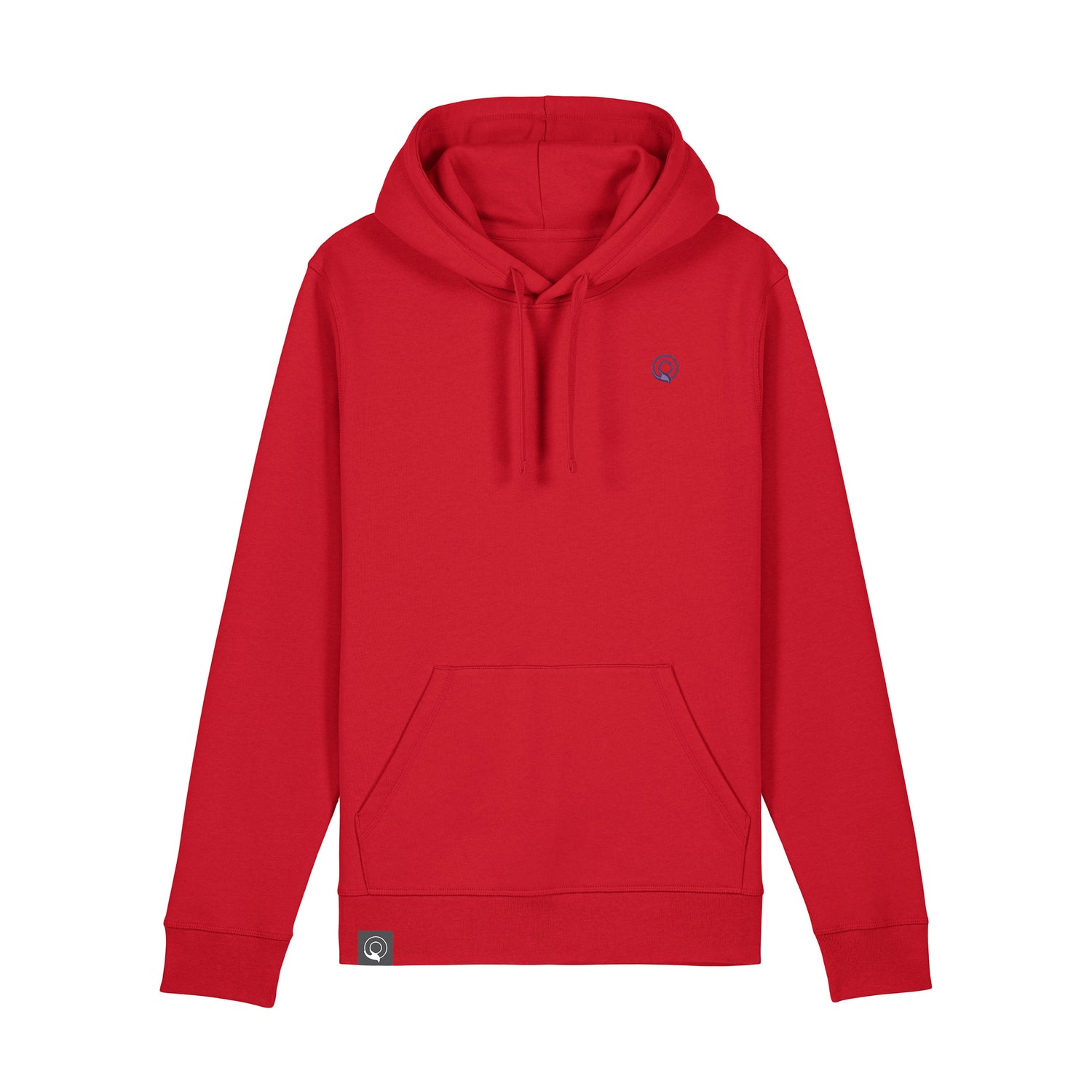 Red vegan and sustainable unisex hoodie, made with eco-friendly organic cotton blend by NEW WORLD GUARDIANS