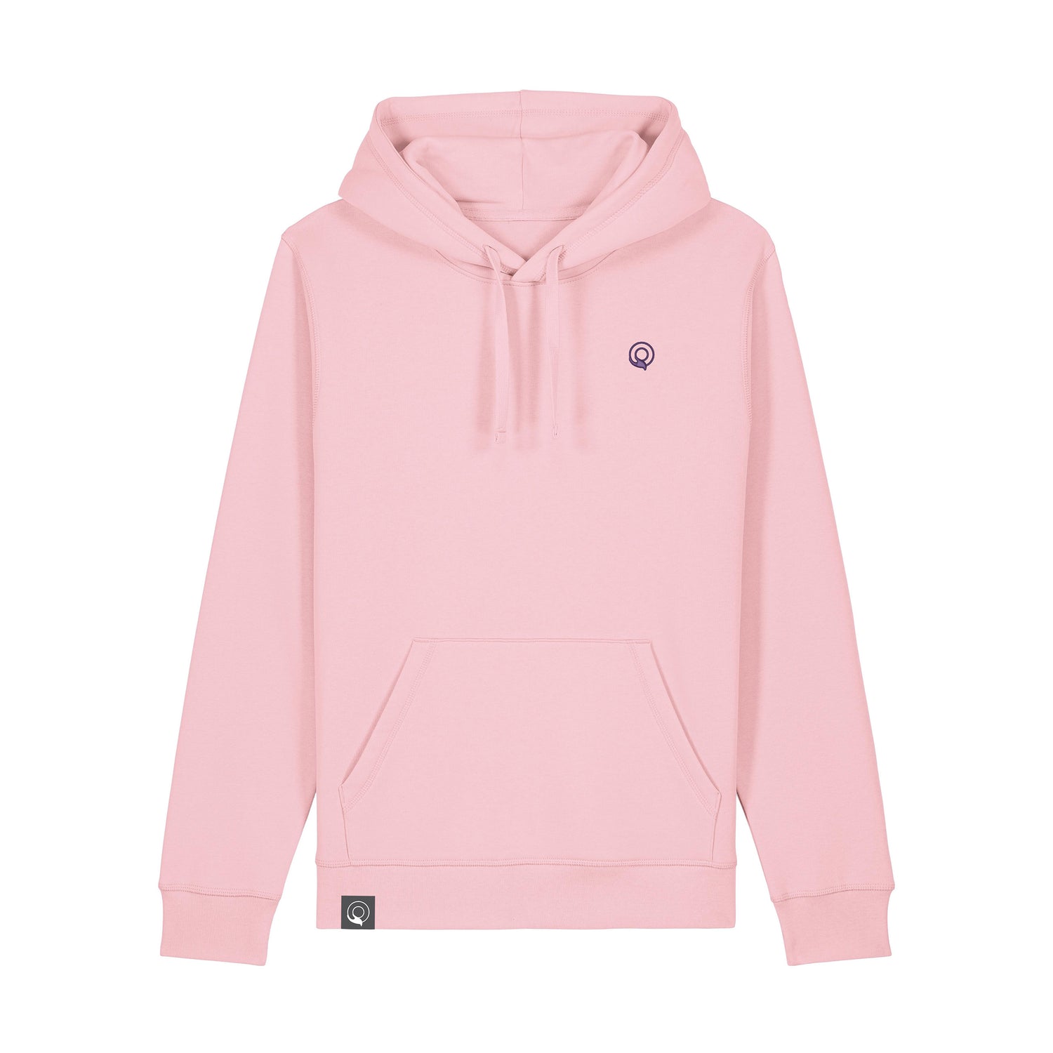 Rosa zeitloser Unisex Hoodie aus zertifizierter Bio-Baumwolle, langlebig, fair und bewusst nachhaltig