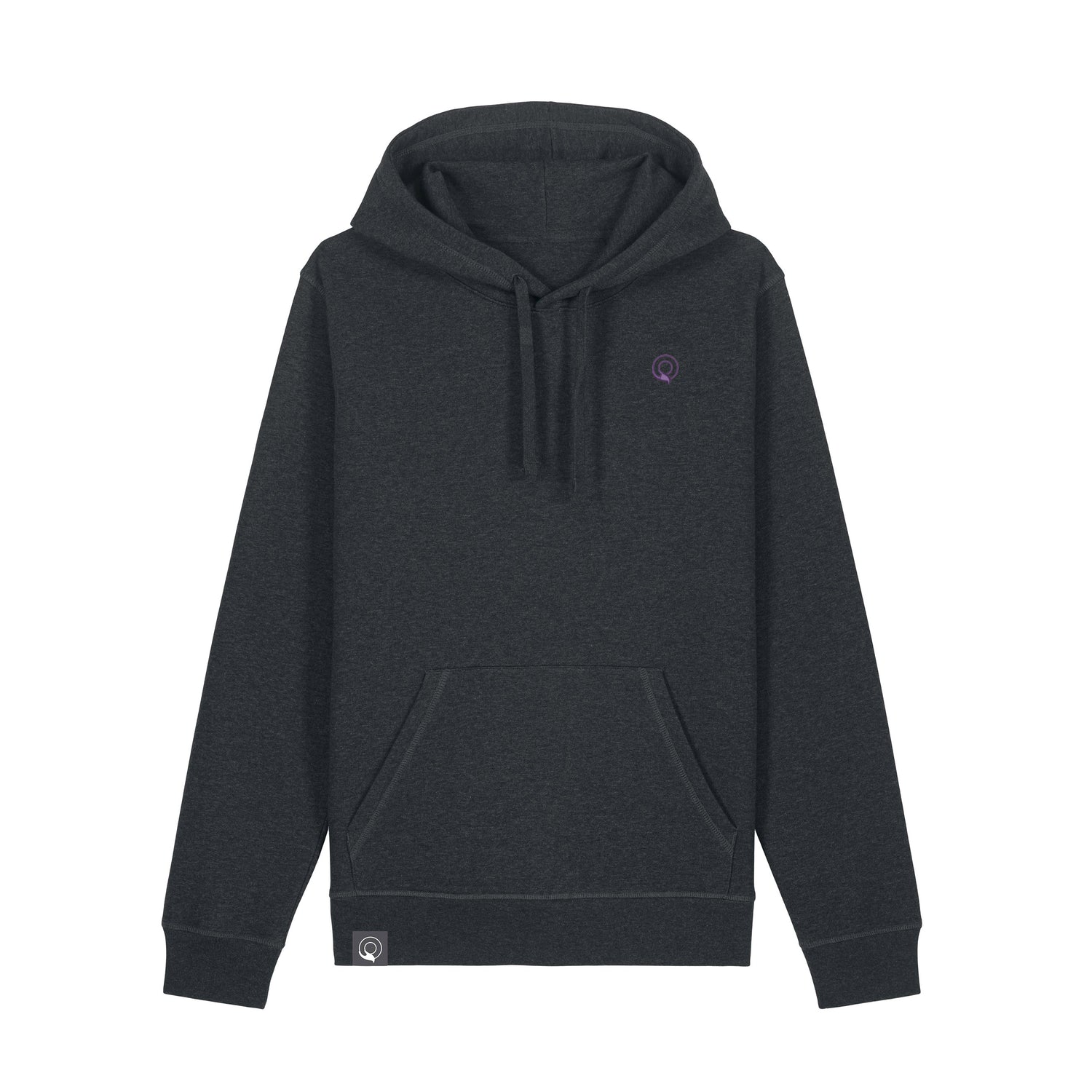 Dunkelgrauer EARTH hoodie with classic design and sustainable fabric blend, eco-friendly unisex style