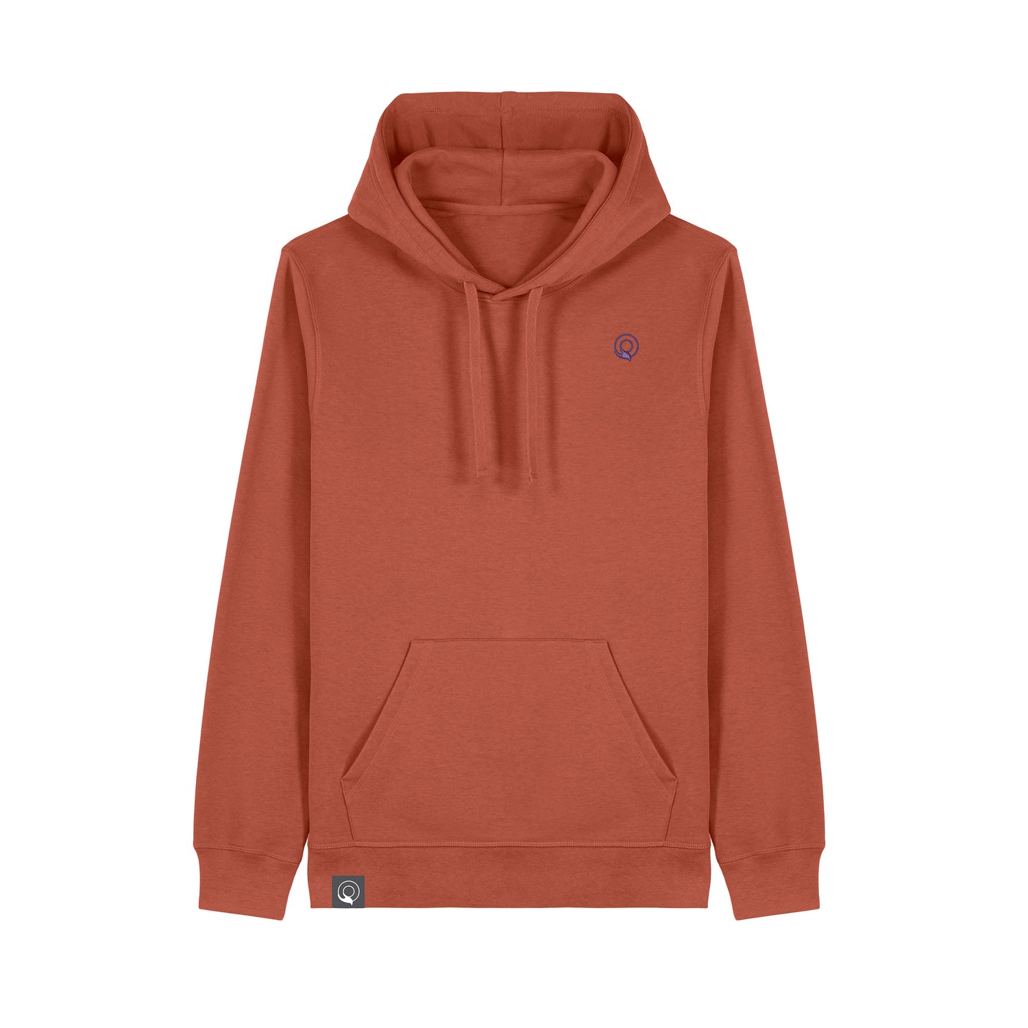 Unisex sustainable hoodie crafted from GOTS organic cotton and GRS recycled polyester, 16 color variations