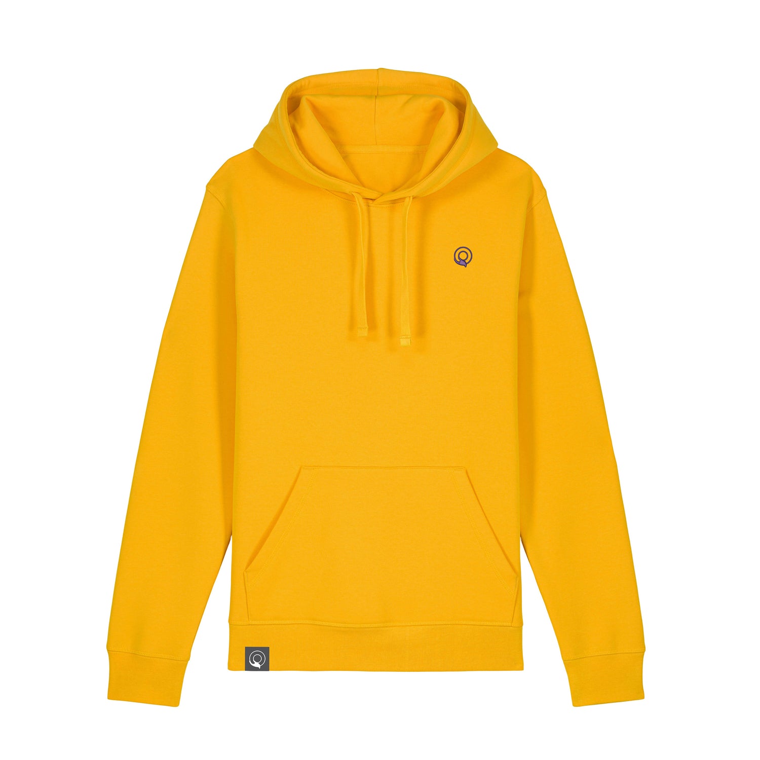 Yellow comfortable eco-friendly hoodie in GOTS organic cotton , 16 colors available