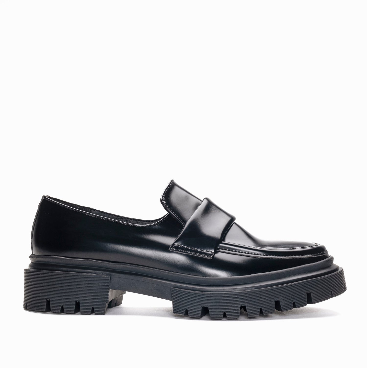 ESEL Schwarze Vegane Loafer mit Riemendetail