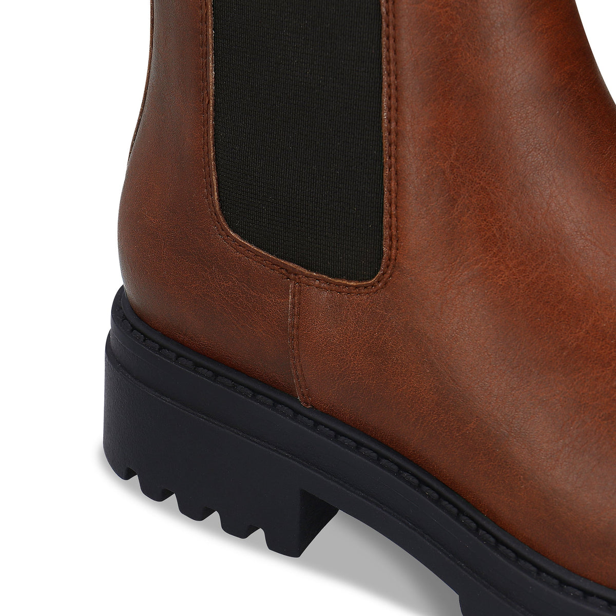 Ansicht schließen Veganer Chelsea-Stiefel mit braunem Obermaterial