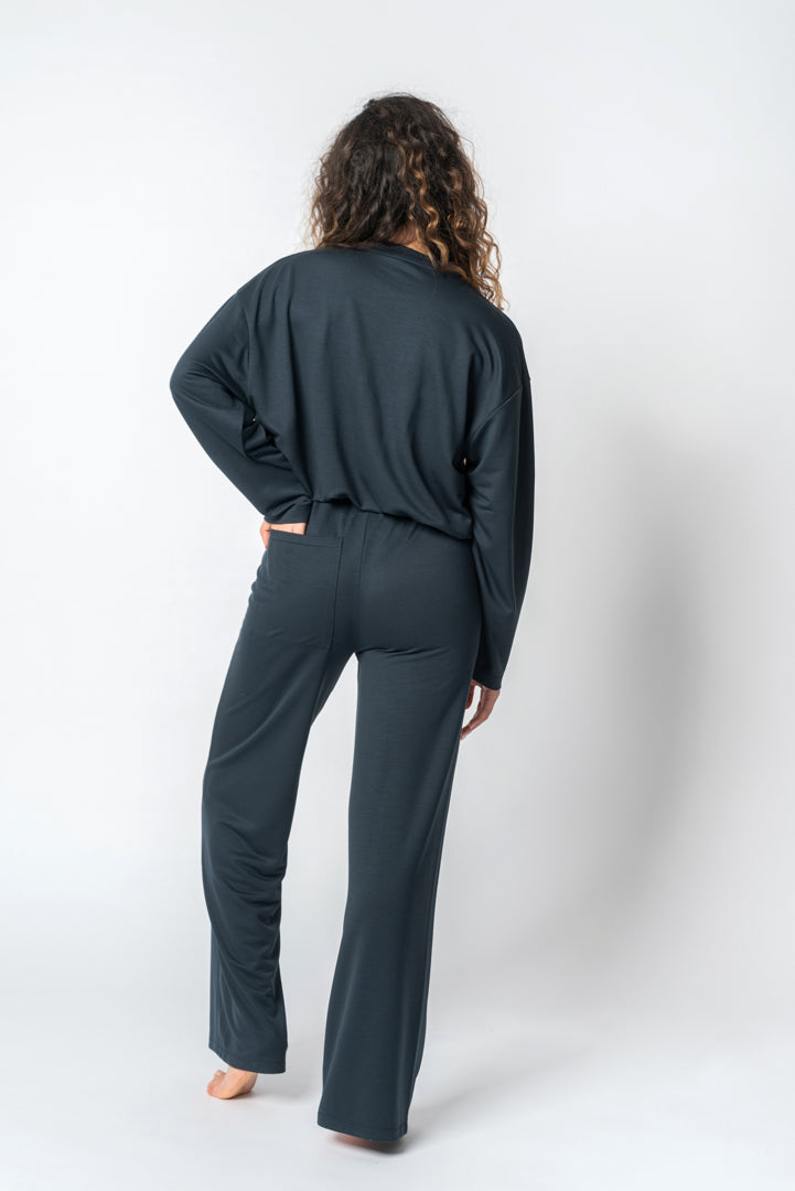 Blue Sweatshirt in TENCEL™ Lyocell - Florence – back view