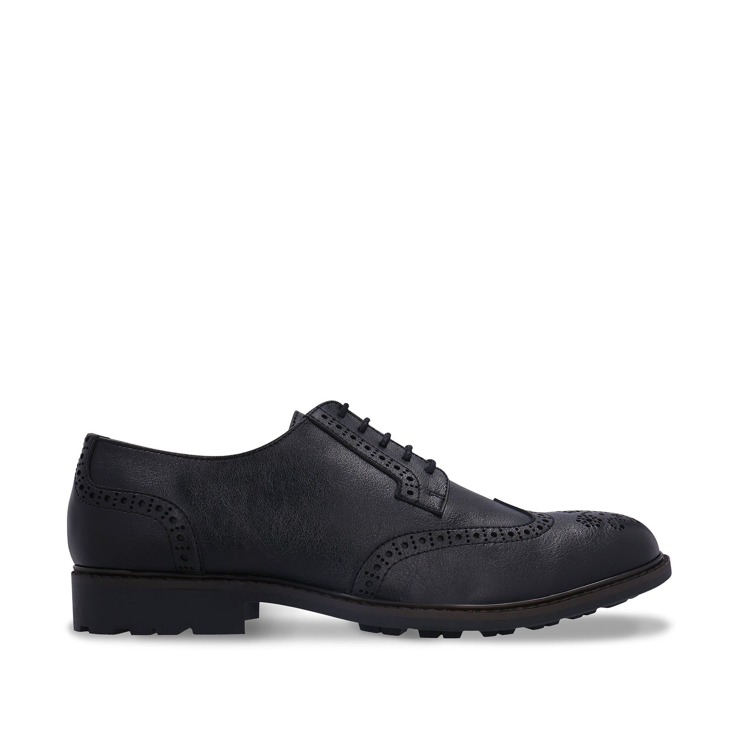 GAEL Schwarze Vegane Derby Brogue